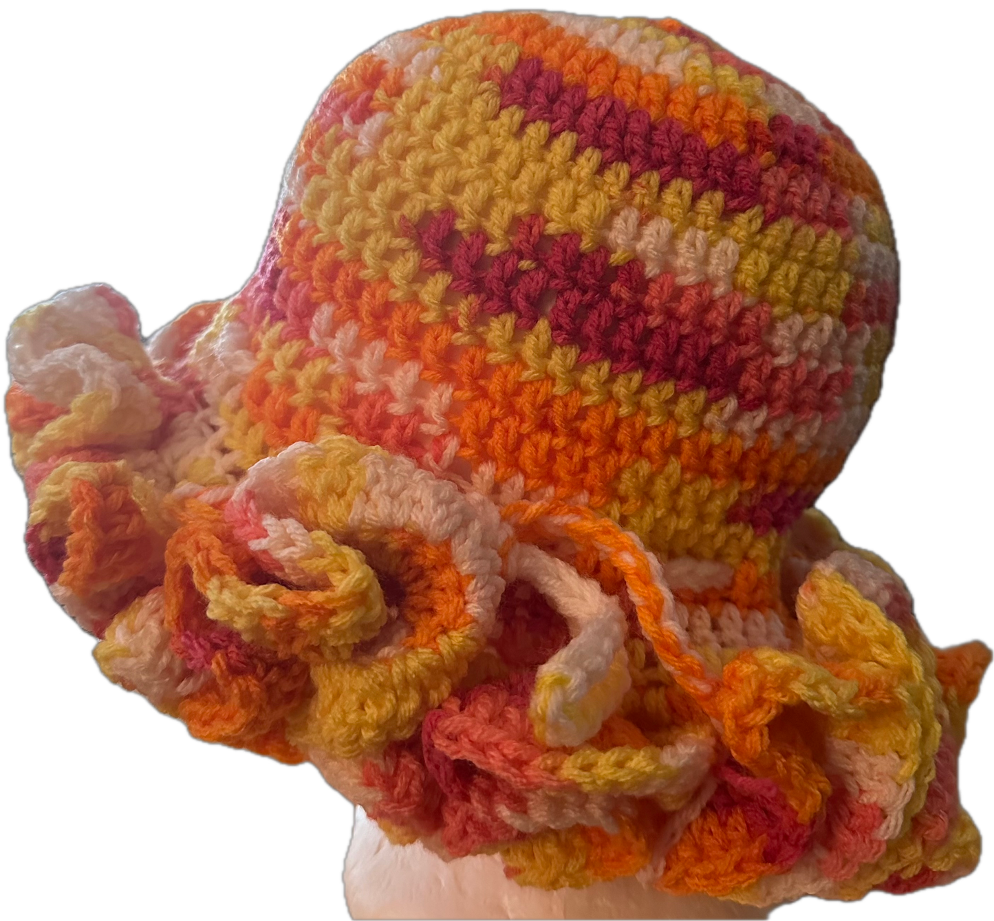 Sherbet Crochet Ruffled Hat