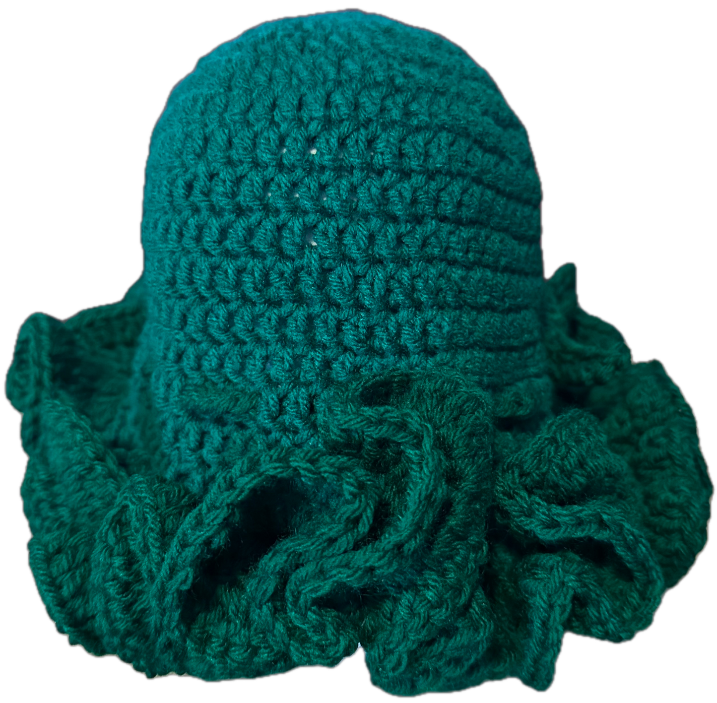 Grassy Crochet Ruffled Hat