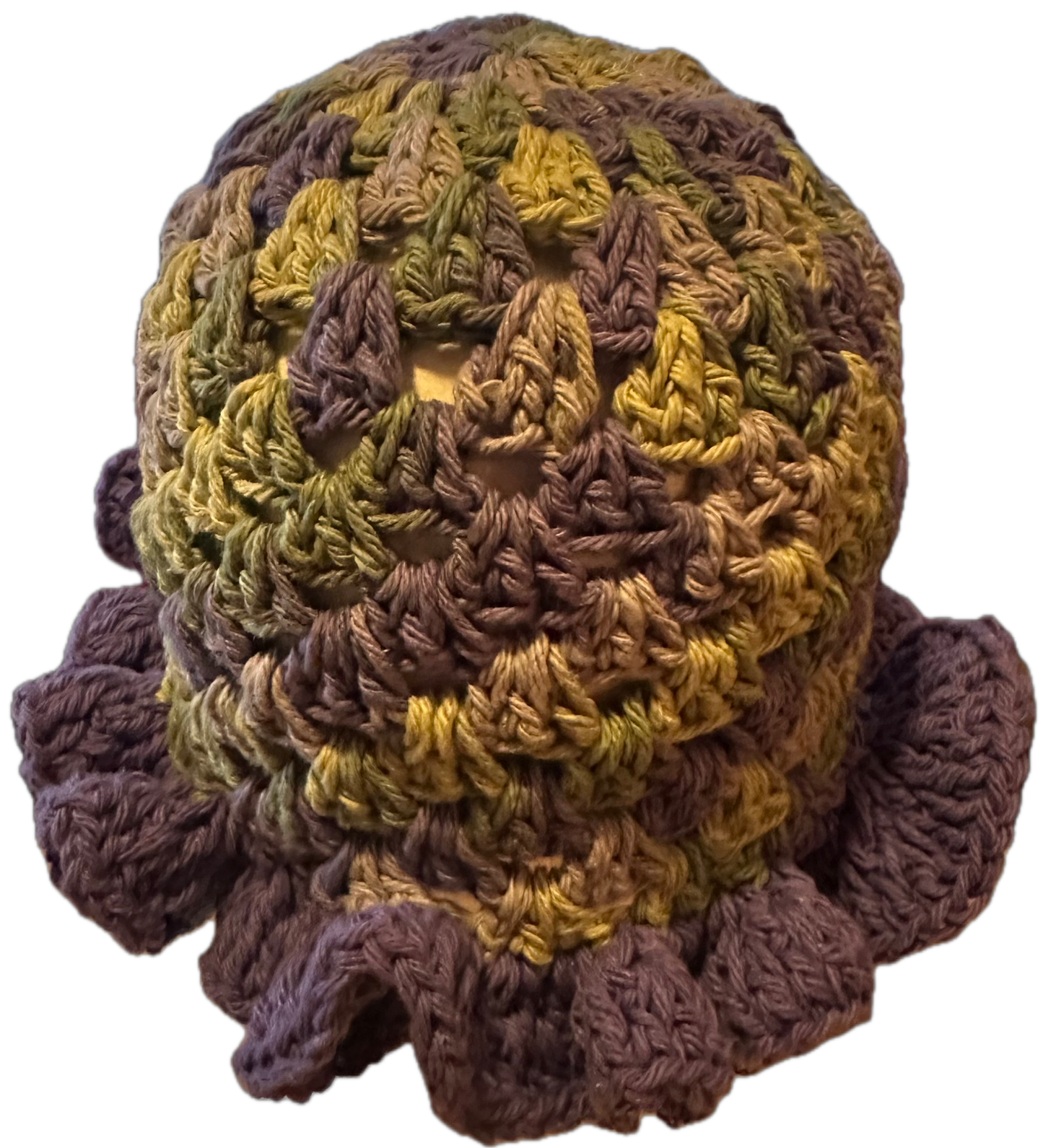 Plum Vine Crochet Ruffled Bucket Hat
