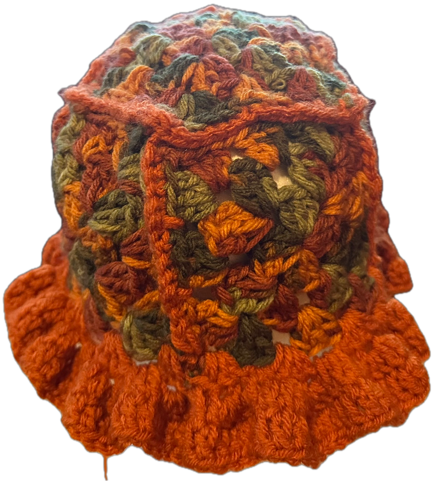 Fall Crochet Granny Square Bucket Hat