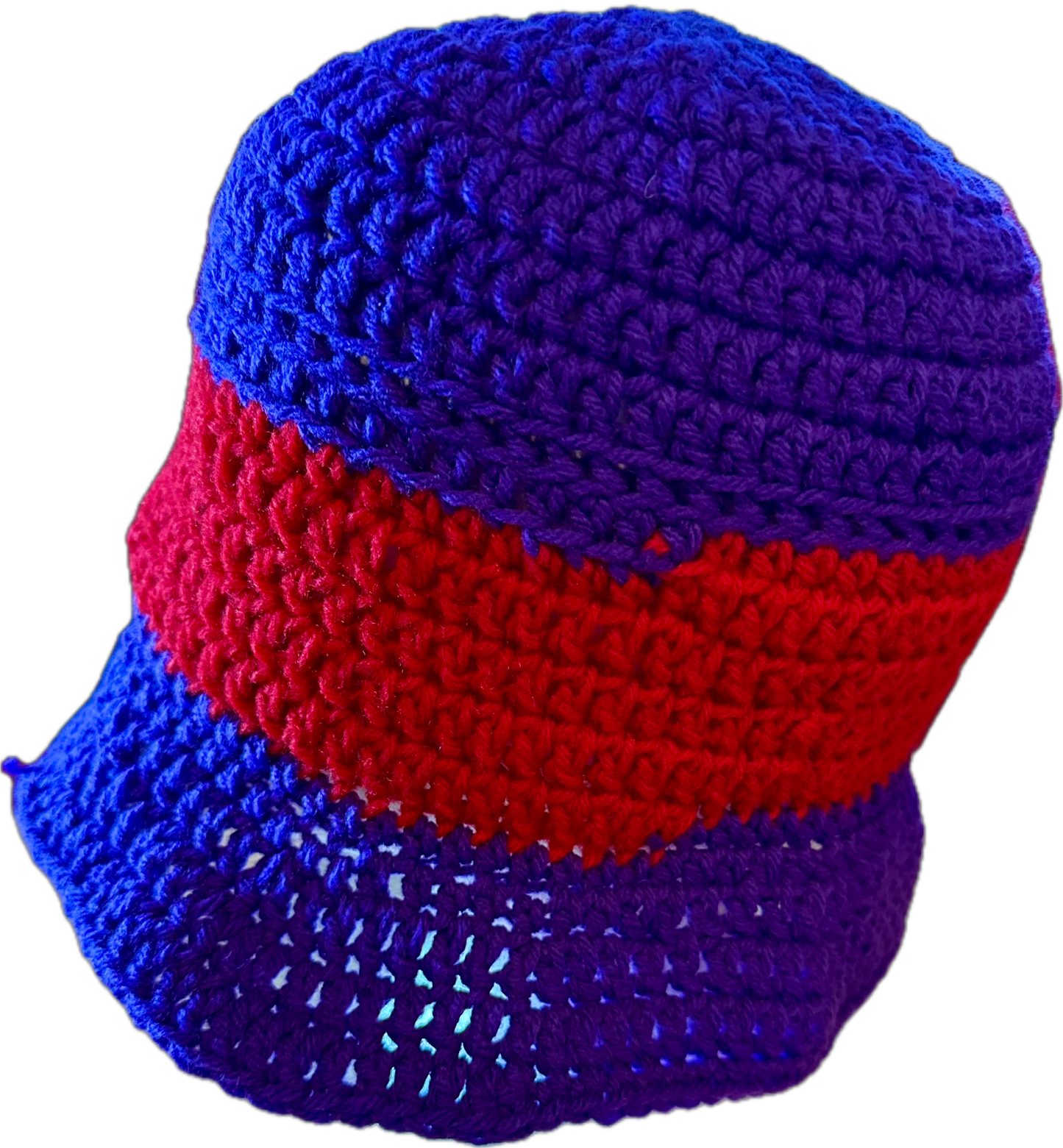 Purple/Red Crochet Bucket Hat