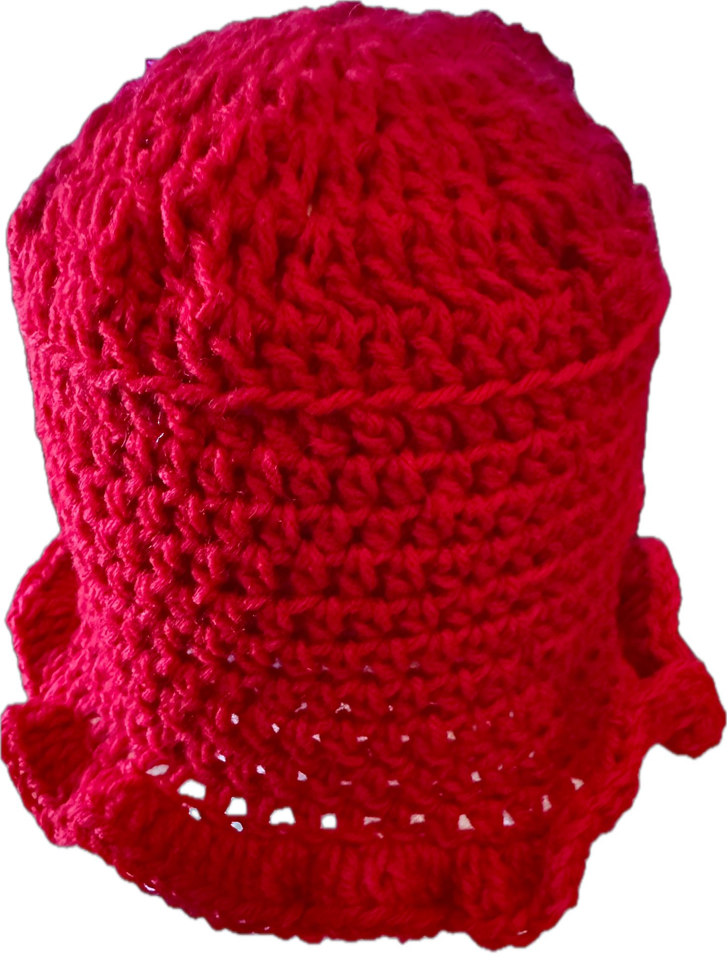 Fancy Red Crochet Ruffled Bucket Hat