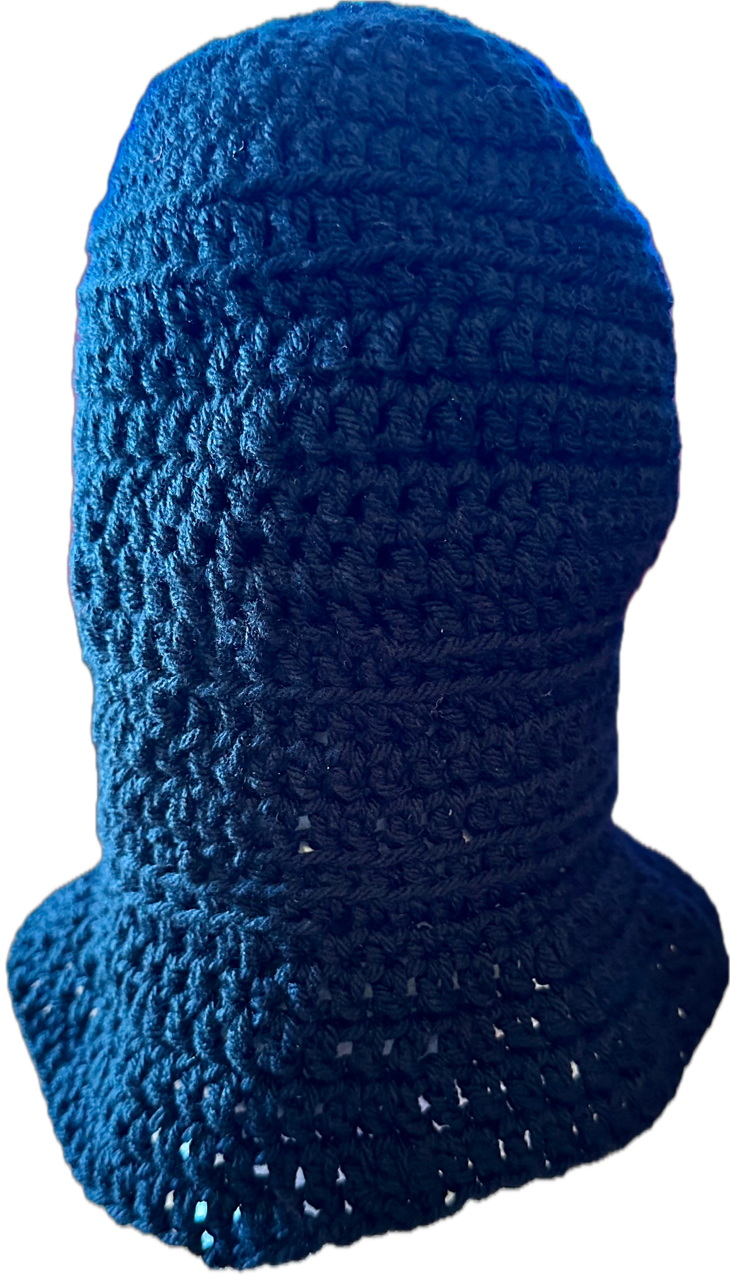 Black Long Crochet Bucket Hat