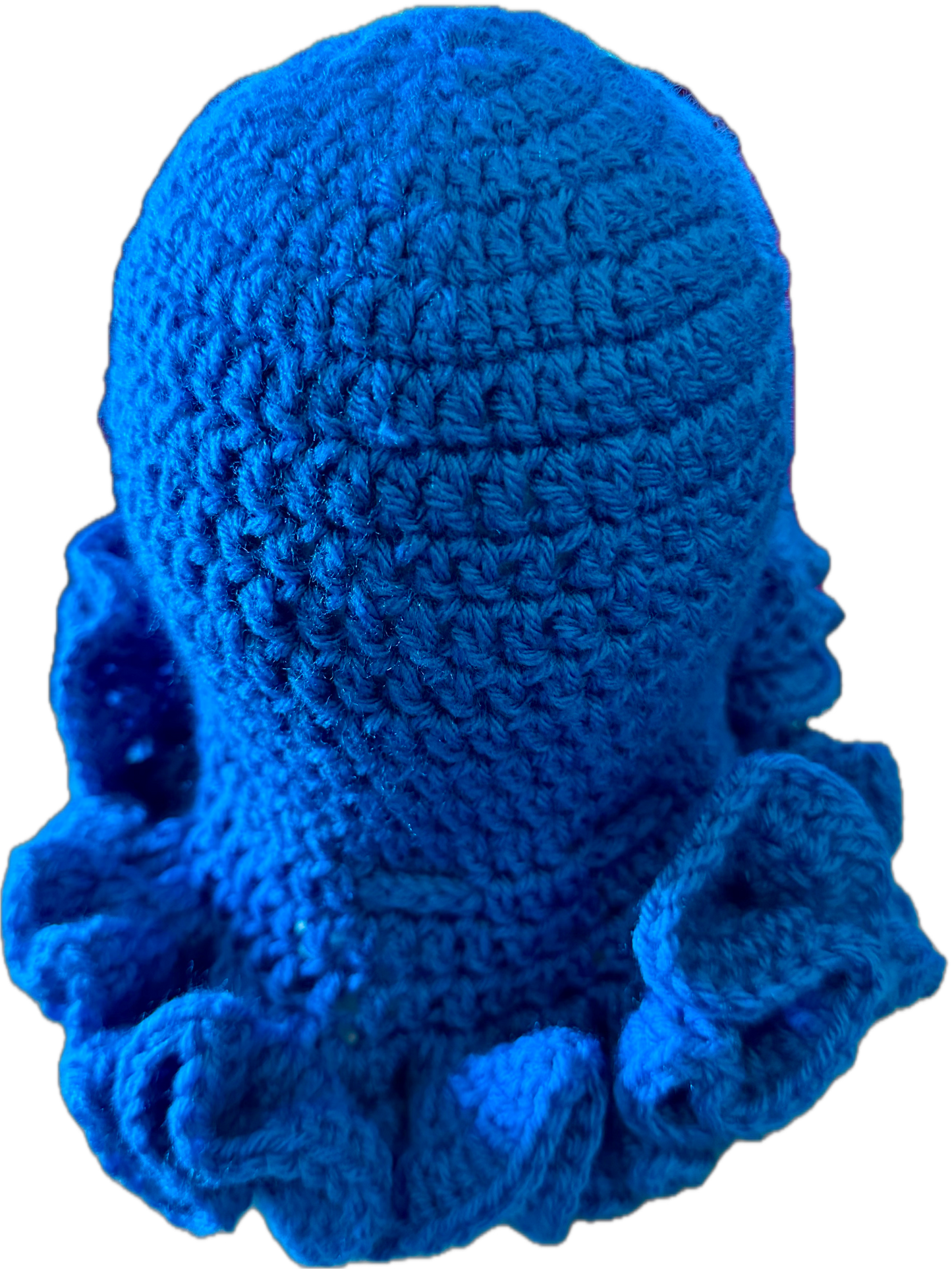 Turquoise Crochet Ruffled Hat