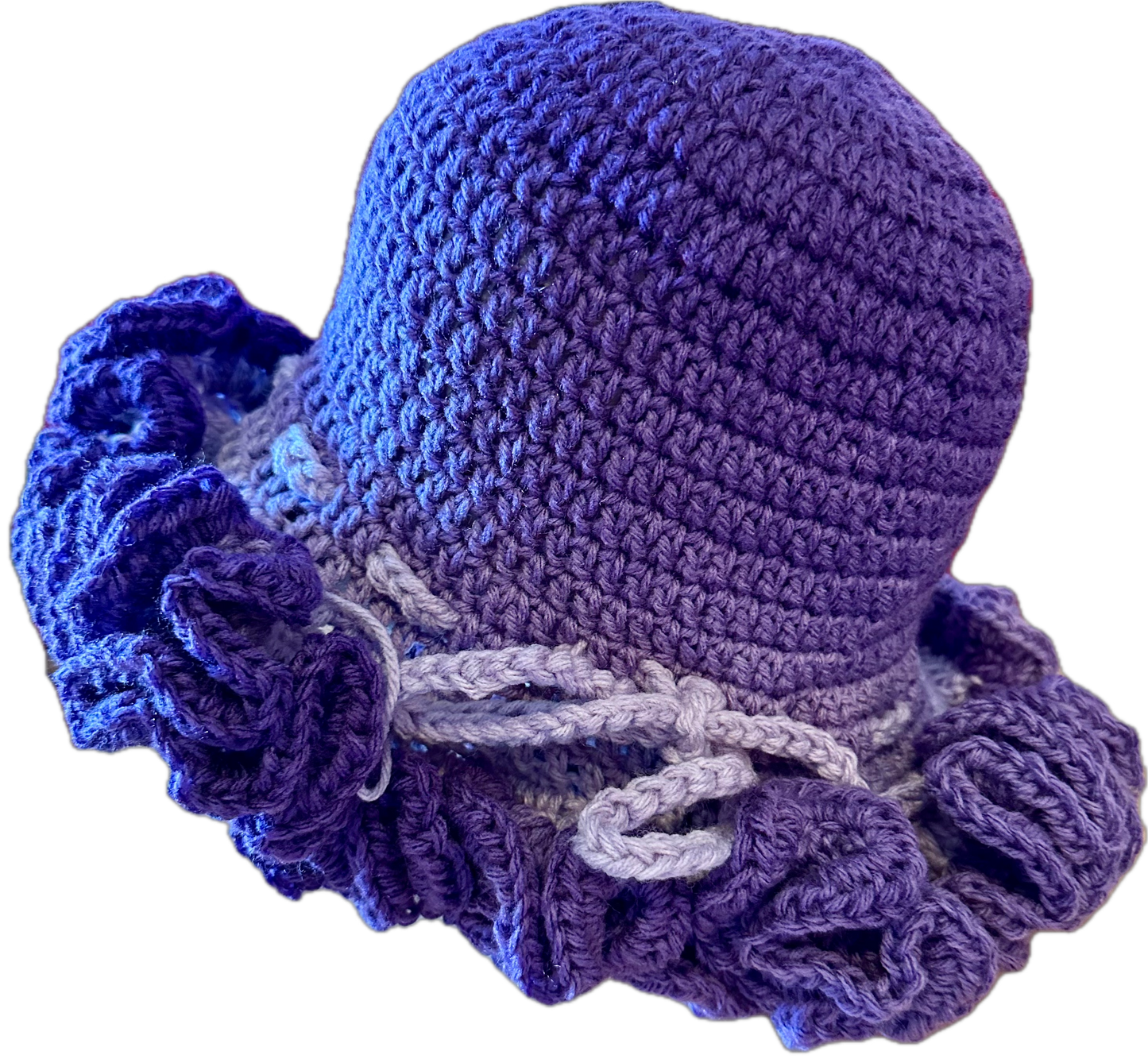 Grape Crochet Ruffled Hat