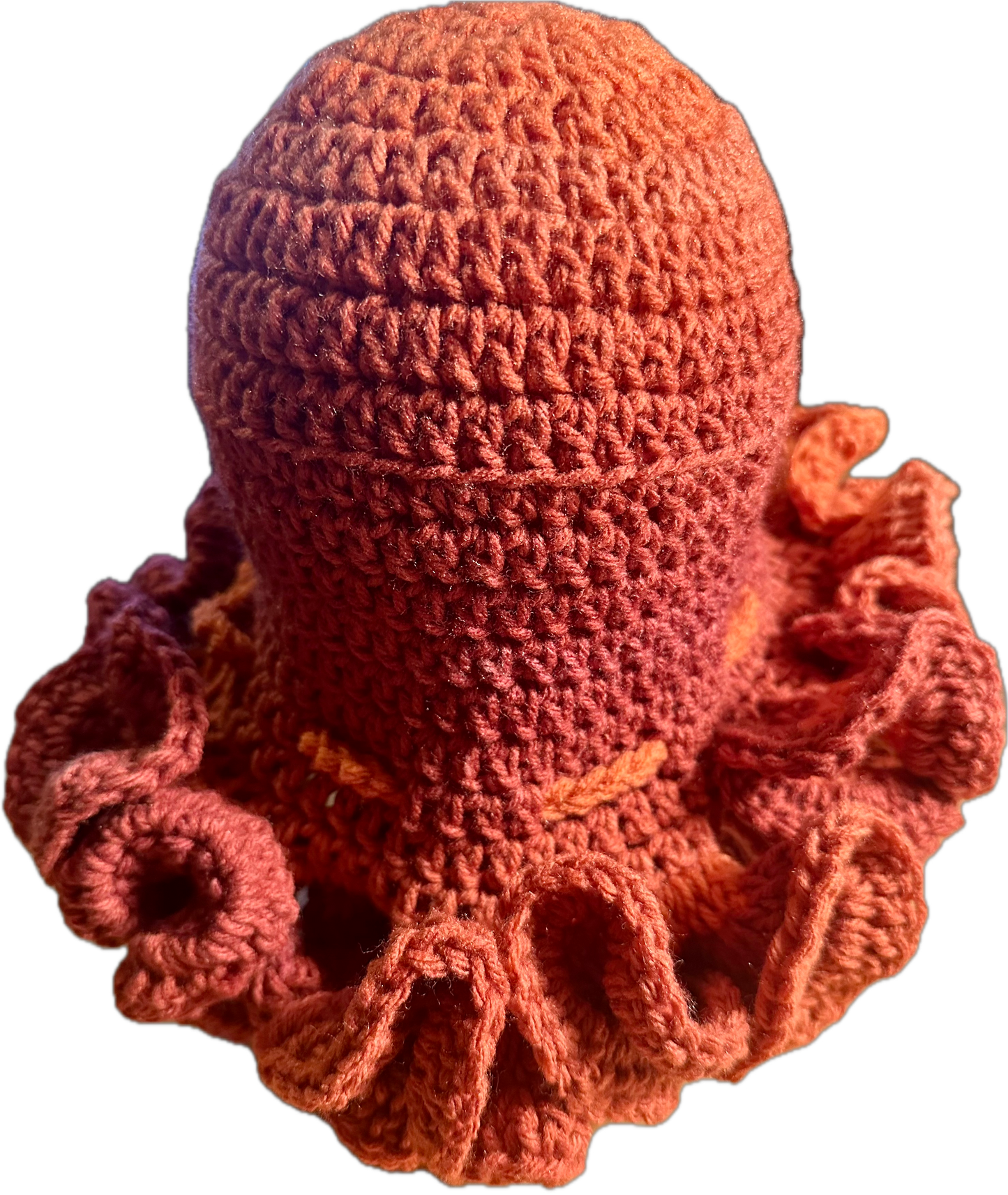 Pumpkin Mix Crochet Ruffled Hat