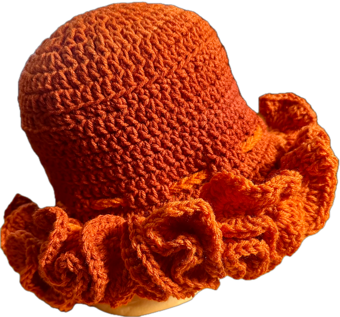 Pumpkin Mix Crochet Ruffled Hat