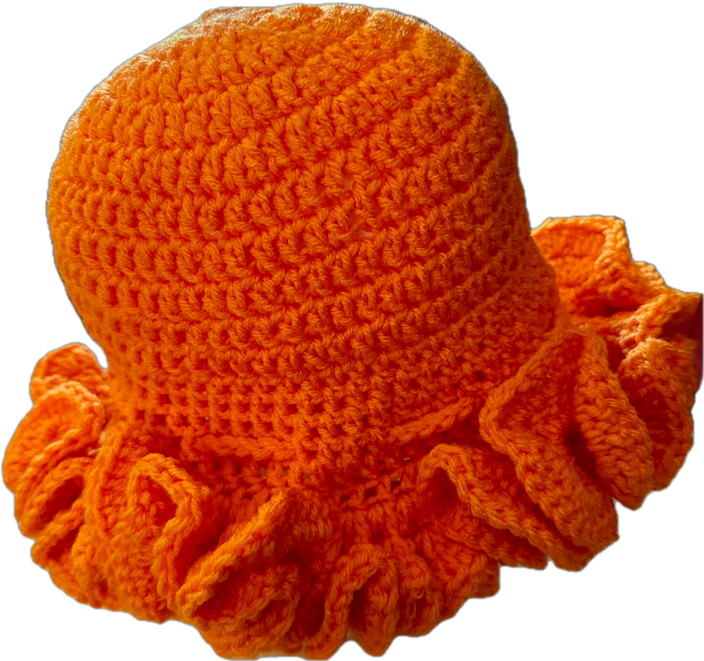 Orangeade Crochet Ruffled Hat