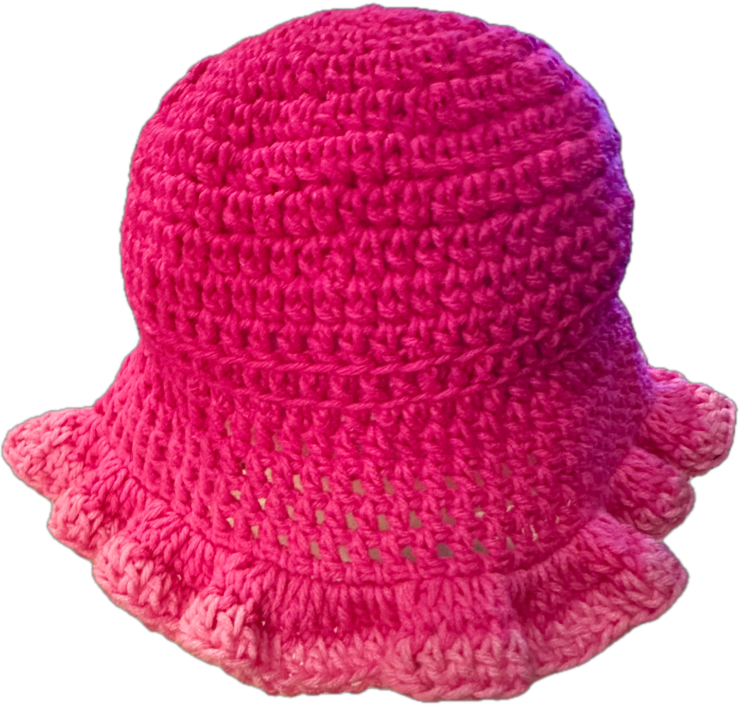 Pink Passion Crochet Ruffled Bucket