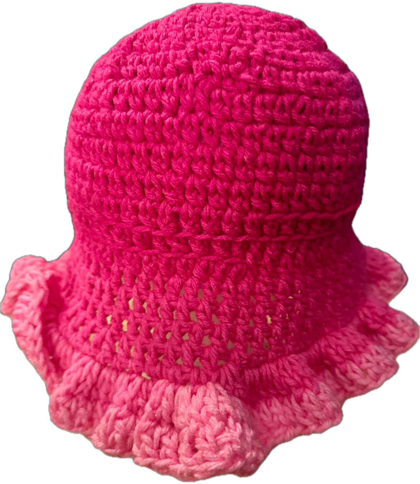 Pink Passion Crochet Ruffled Bucket