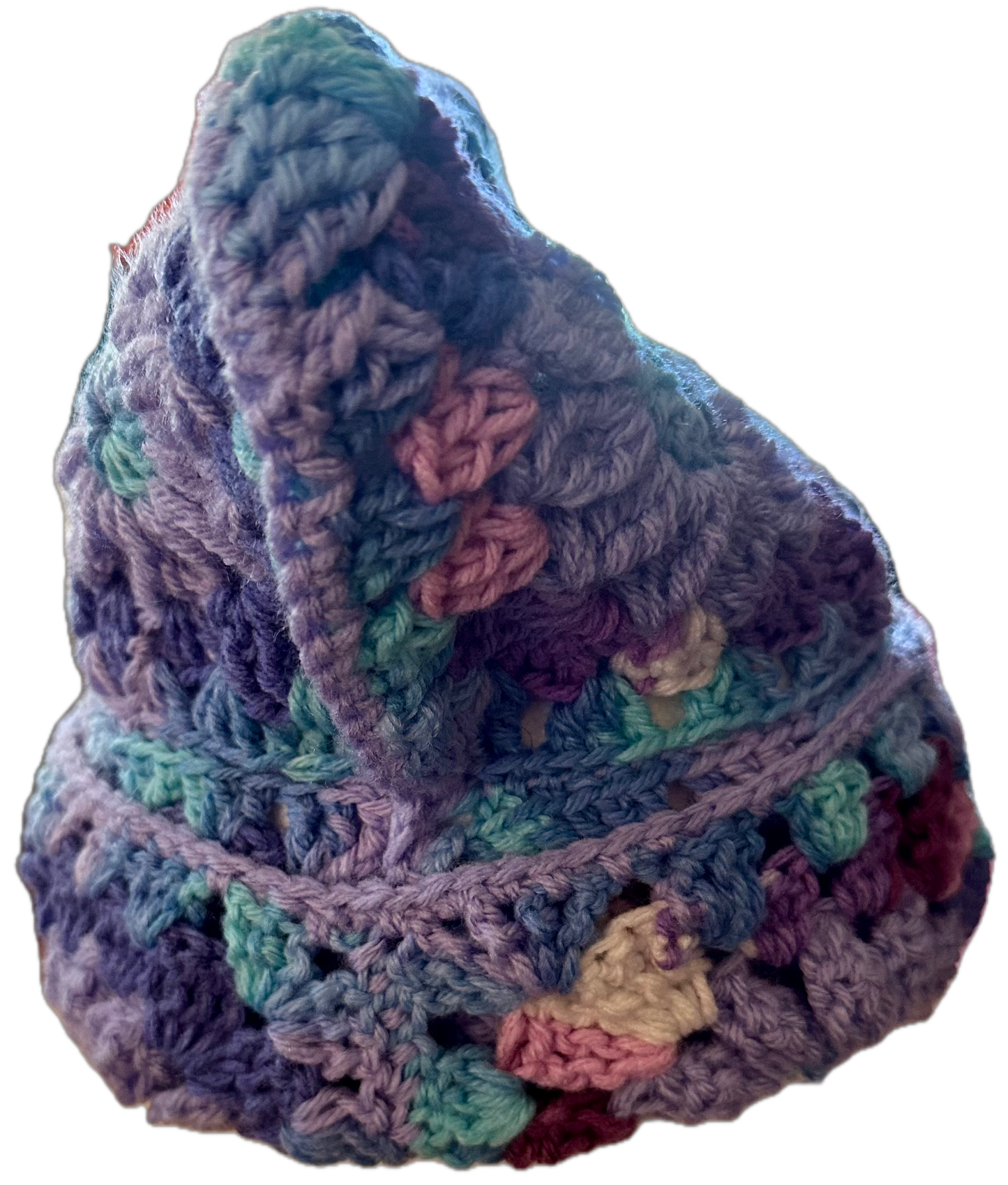 Purple Rain Crochet Granny Square Beanie