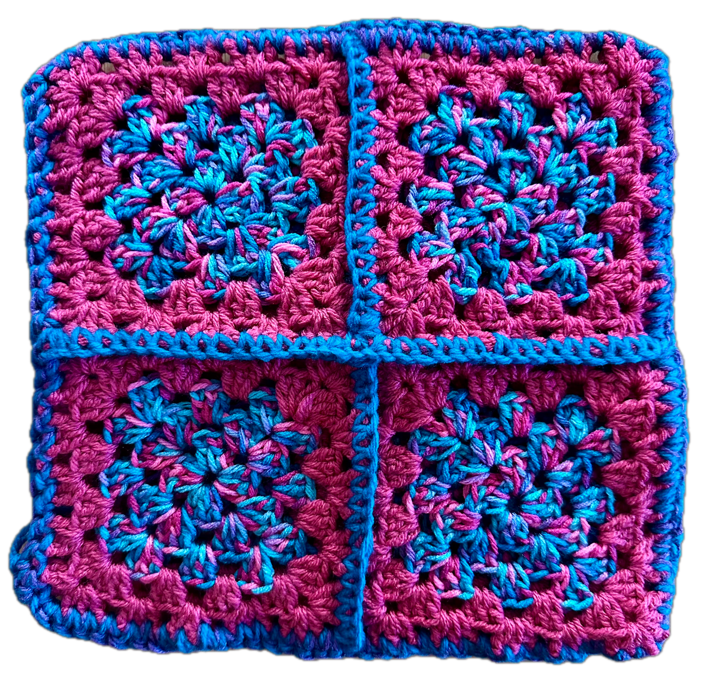 Strawberry Bush Crochet Granny Square Beanie