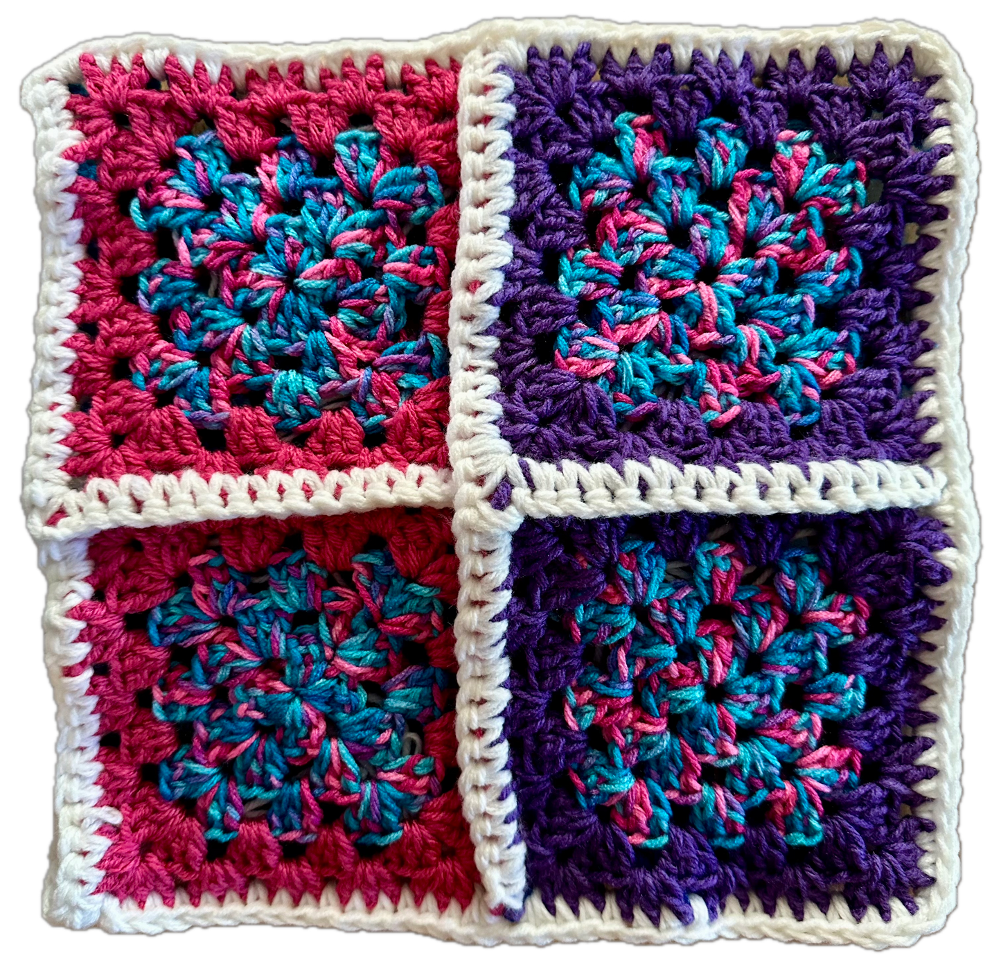 Blue Lightening Crochet Granny Square Beanie