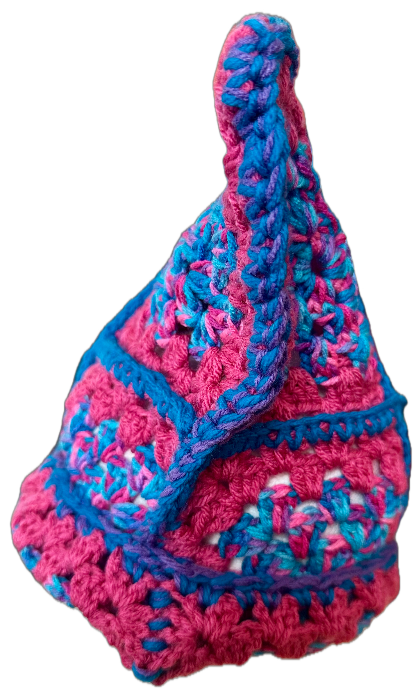 Strawberry Bush Crochet Granny Square Beanie