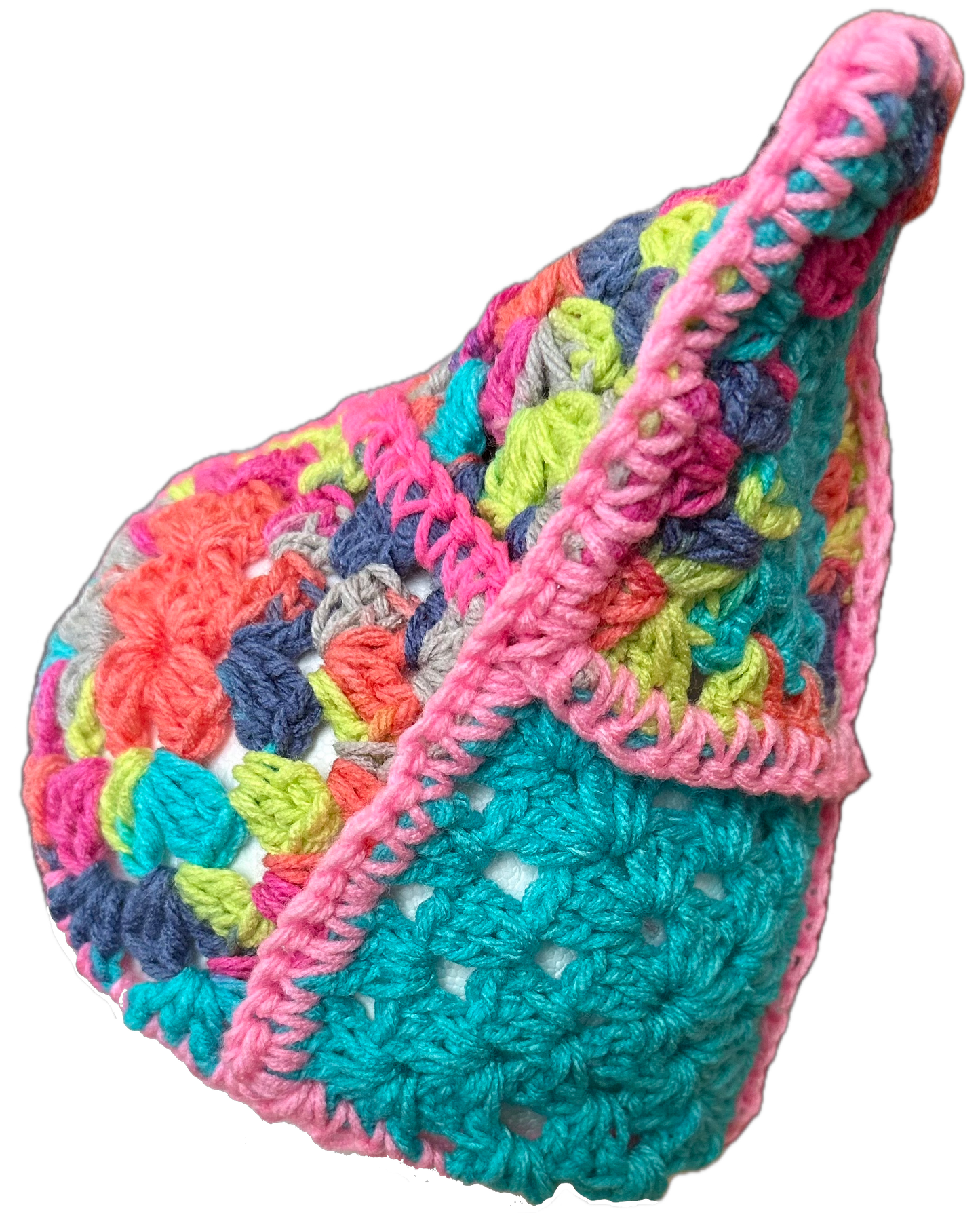 Pink/Purple Crochet Granny Square Beanie