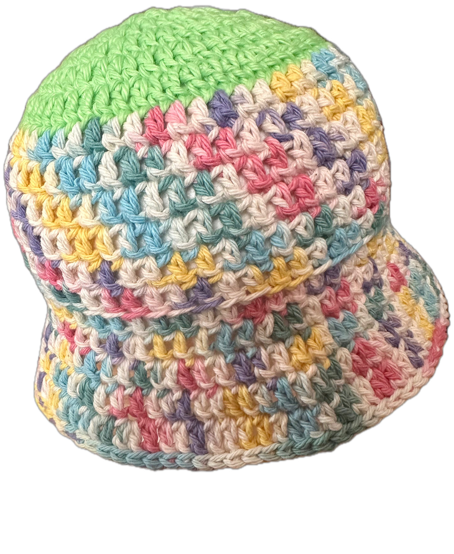 Multi Green Top Crochet Bucket Hat