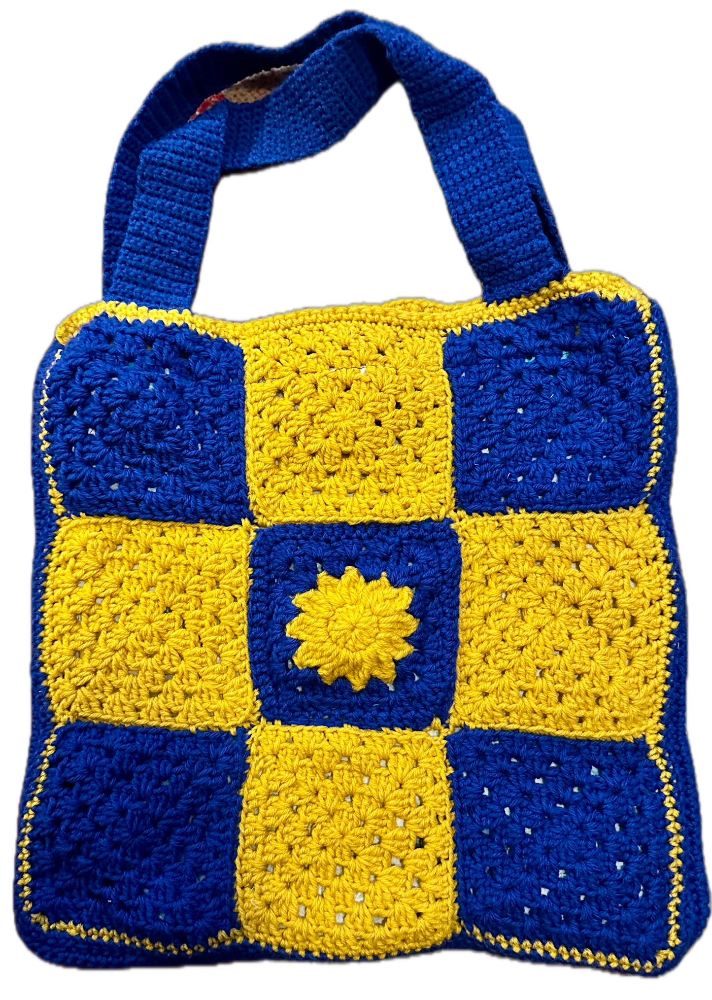 Blue Box Crochet Tote Bag