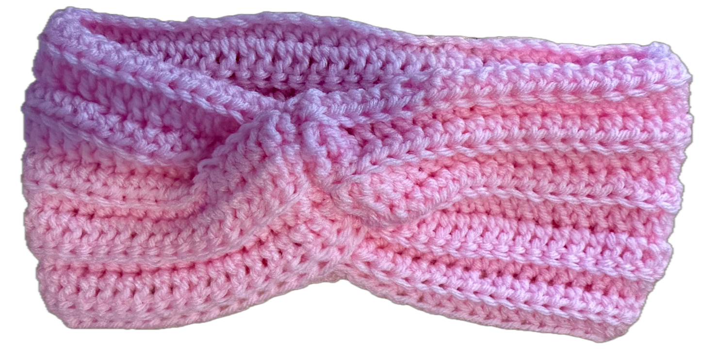 Pink Crochet Headband