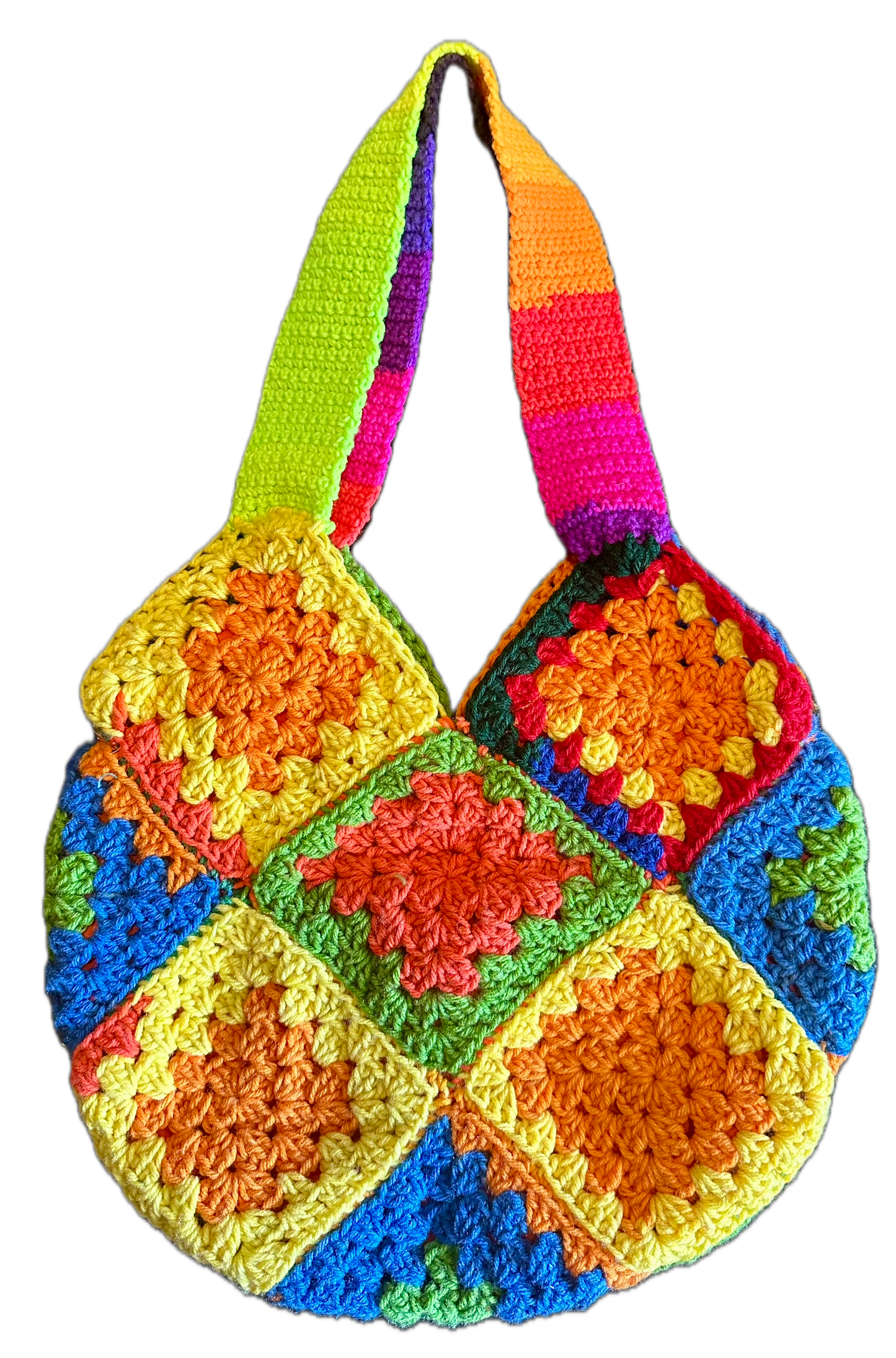 Rainbow Crochet Tote Bag