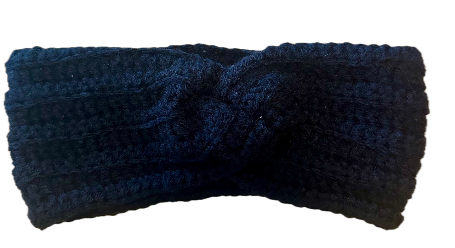 Black Crochet Headband