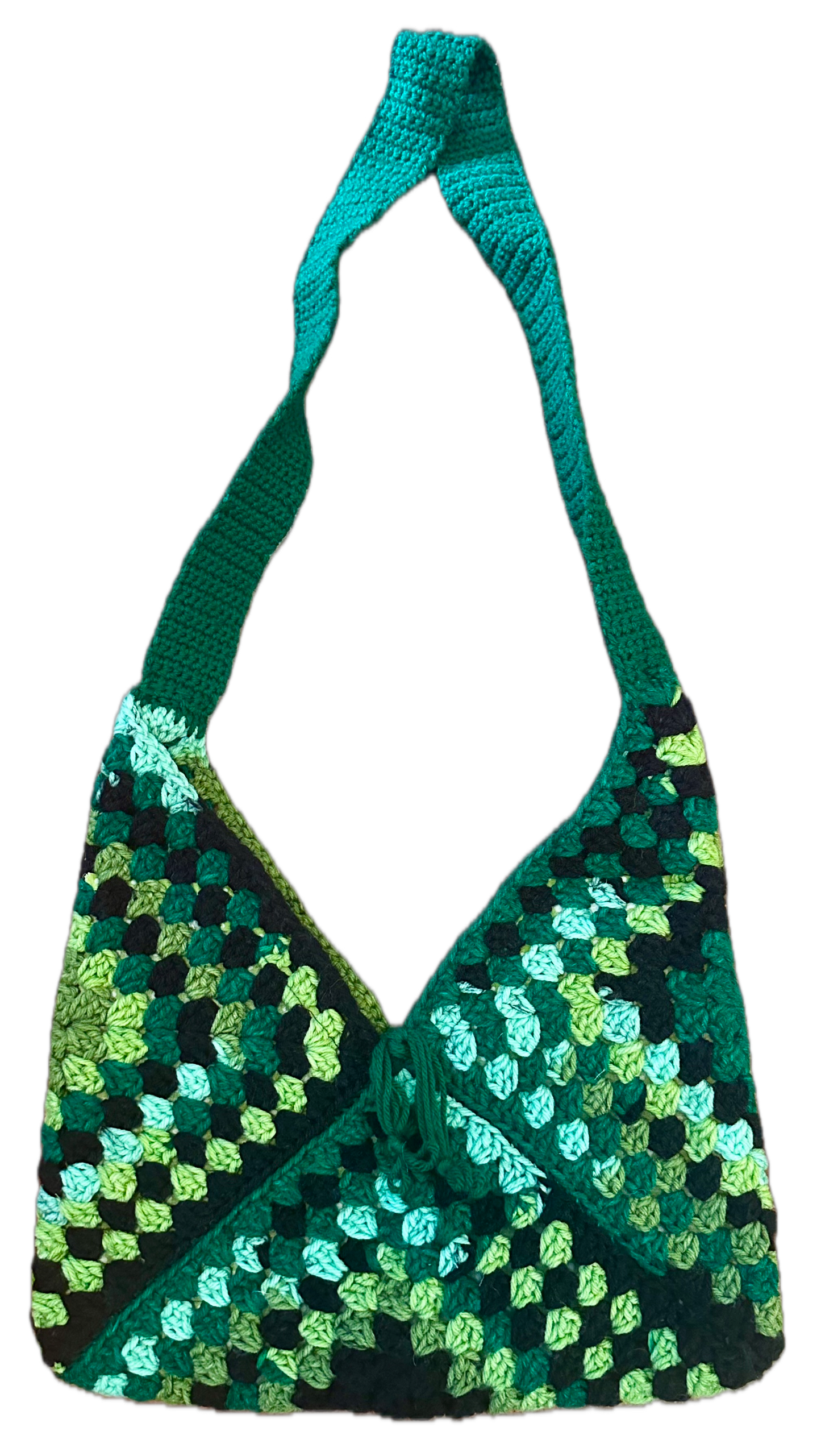 Green Leaf Crochet Tote Bag