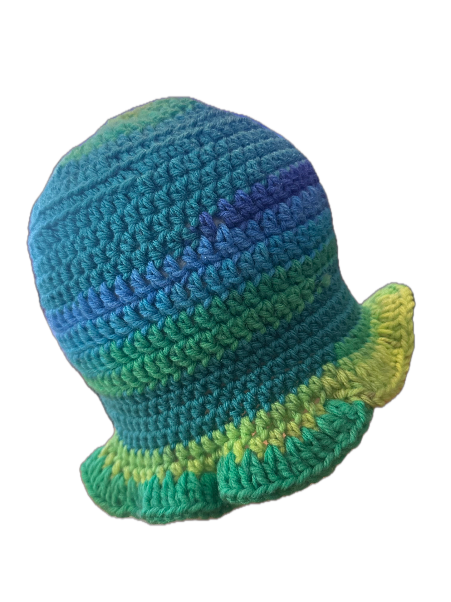 Green/Blue Crochet Bucket Hat