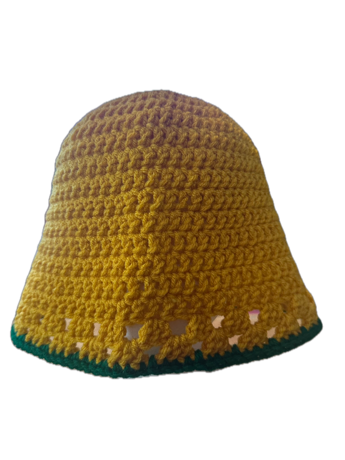 Gold/Green Crochet Bucket Hat