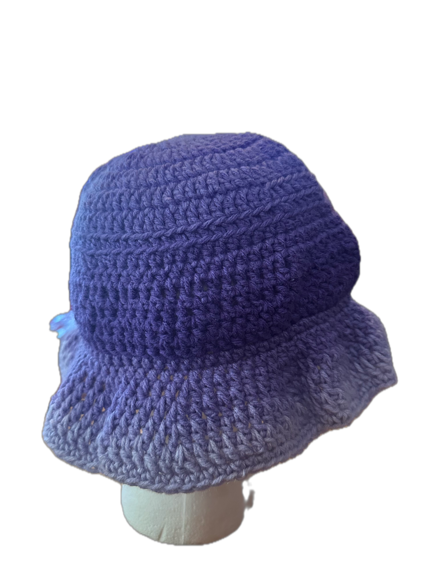 Purple Leaf Crochet Bucket Hat