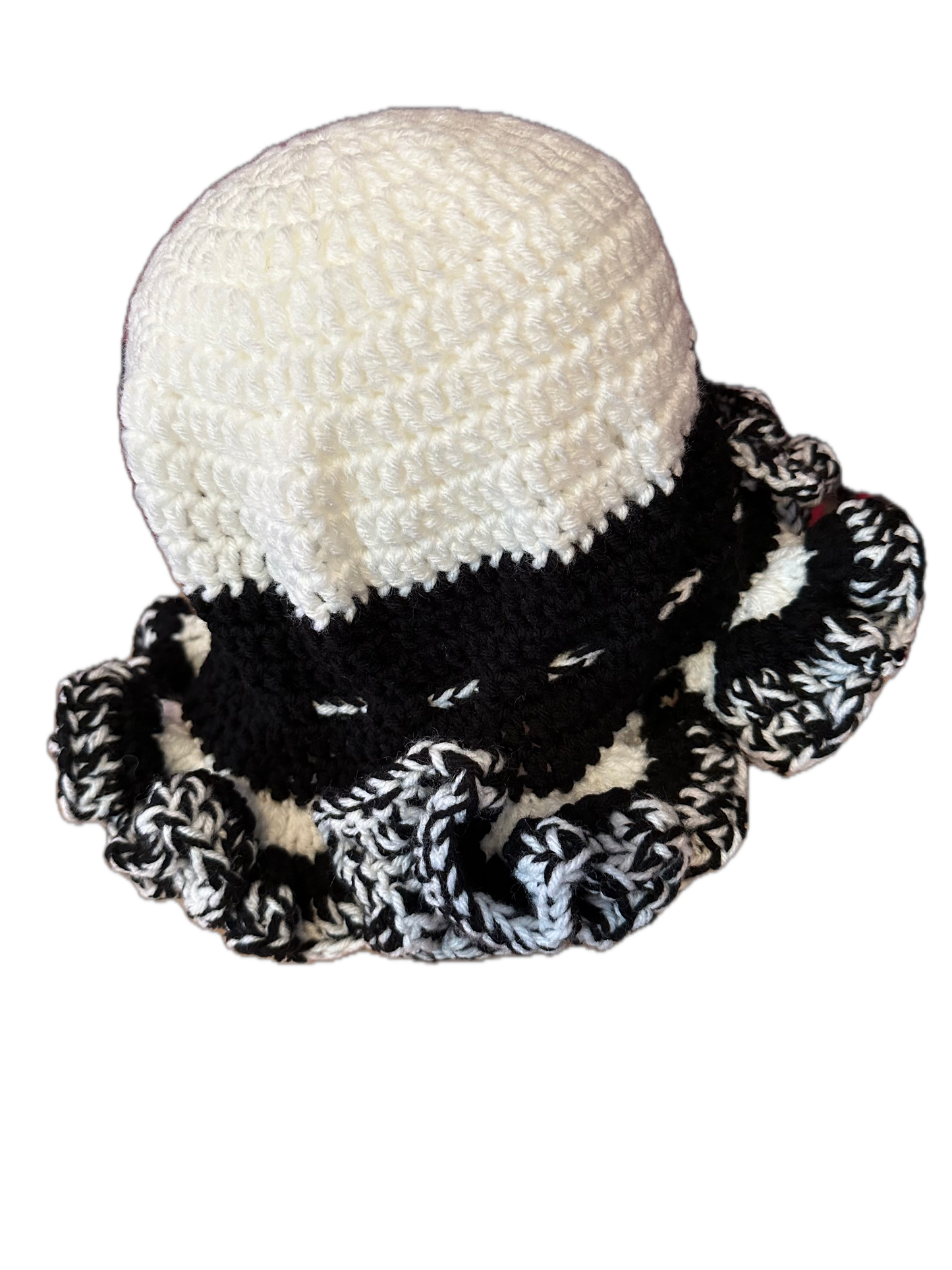 Zebra 2 Crochet Ruffled Hat