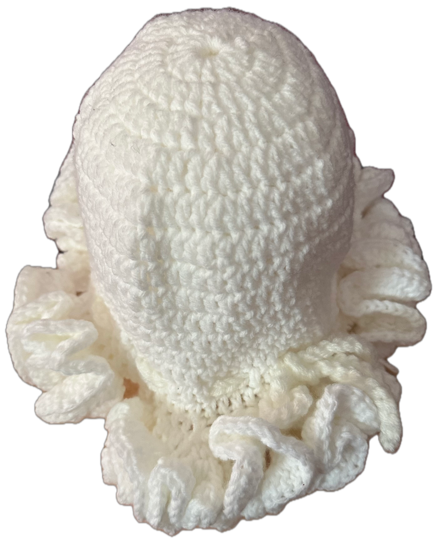 Snow White Crochet Ruffled Hat