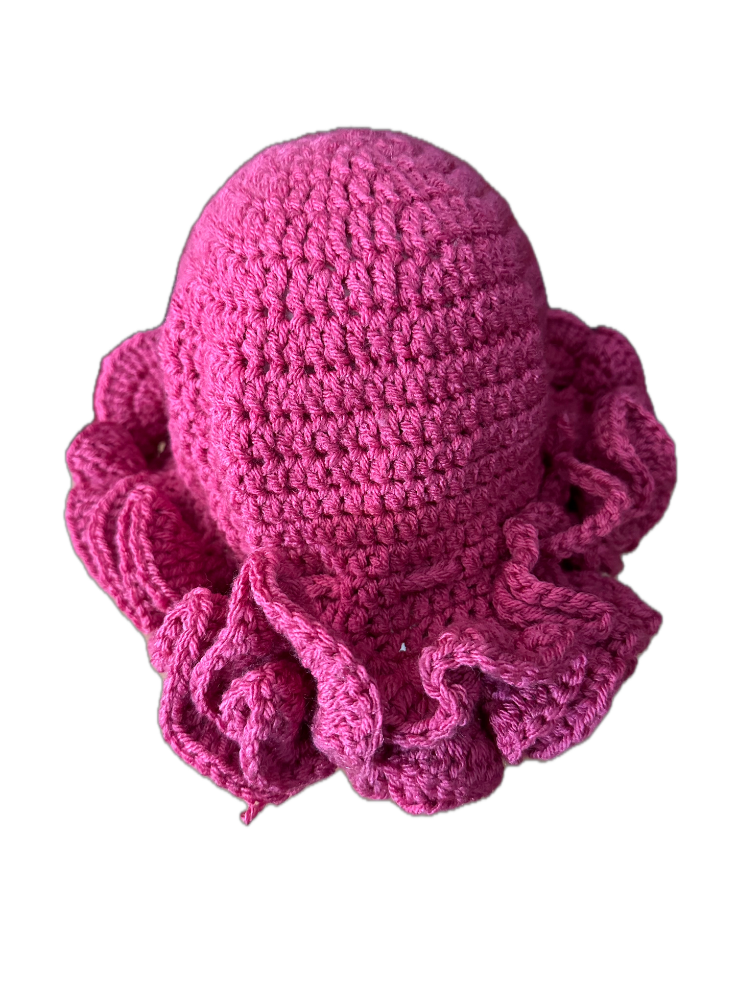 Pinky Pink Crochet Ruffled Hat