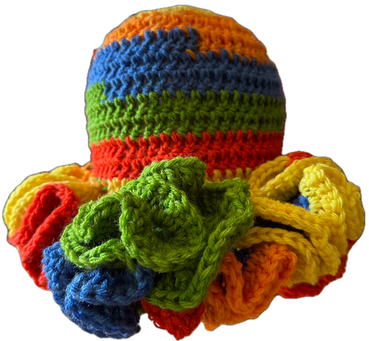 Lipstick Crochet Ruffled Hat