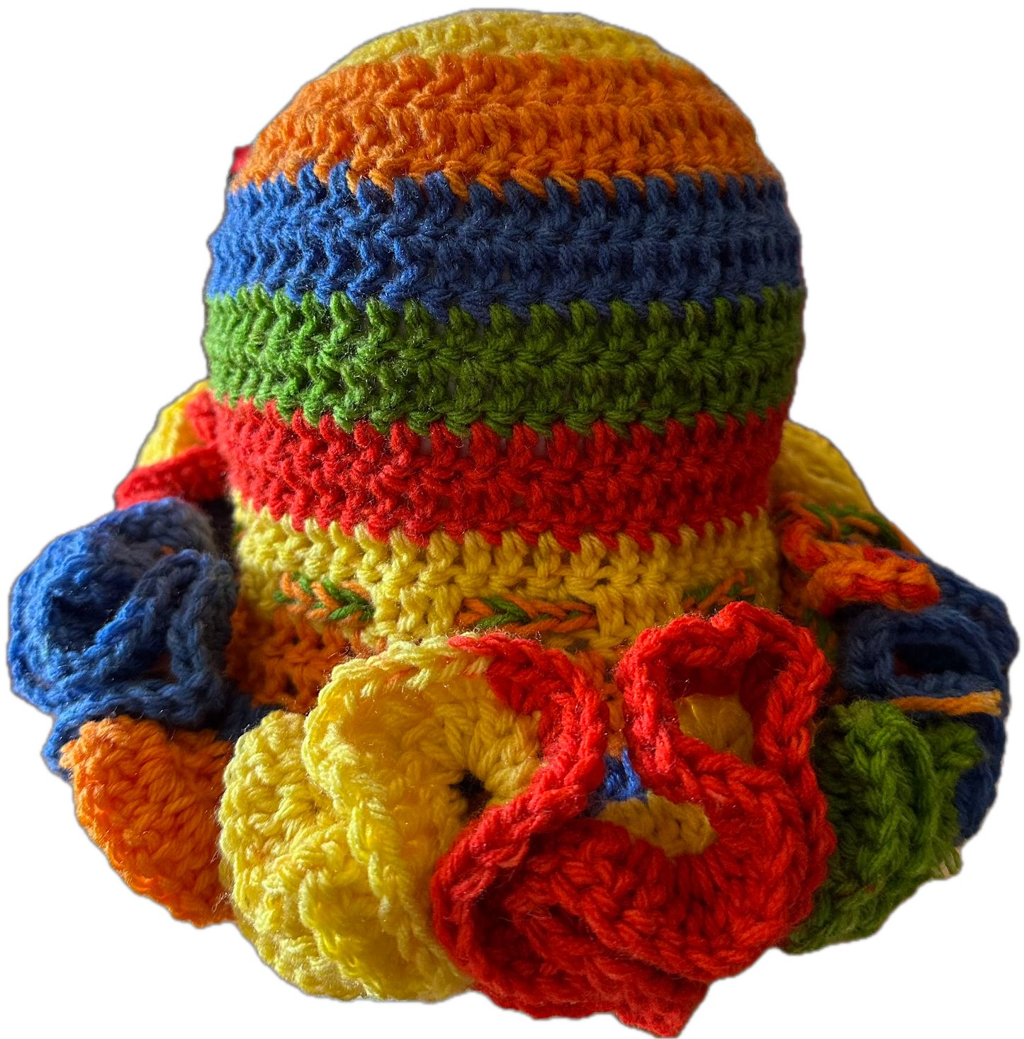 Lipstick Crochet Ruffled Hat