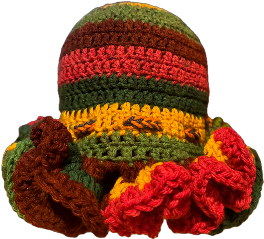 Jeweltone Crochet Ruffled Hat