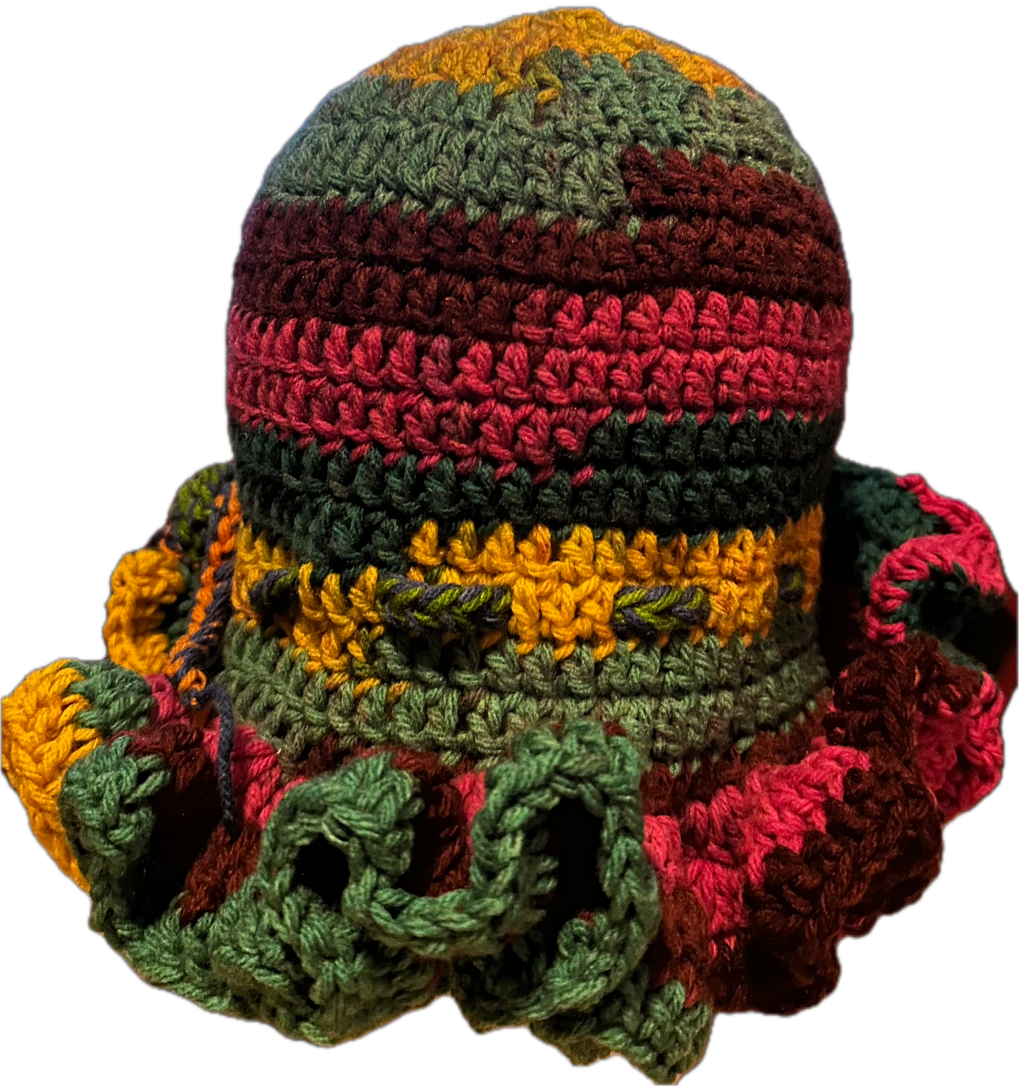 Jeweltone Crochet Ruffled Hat