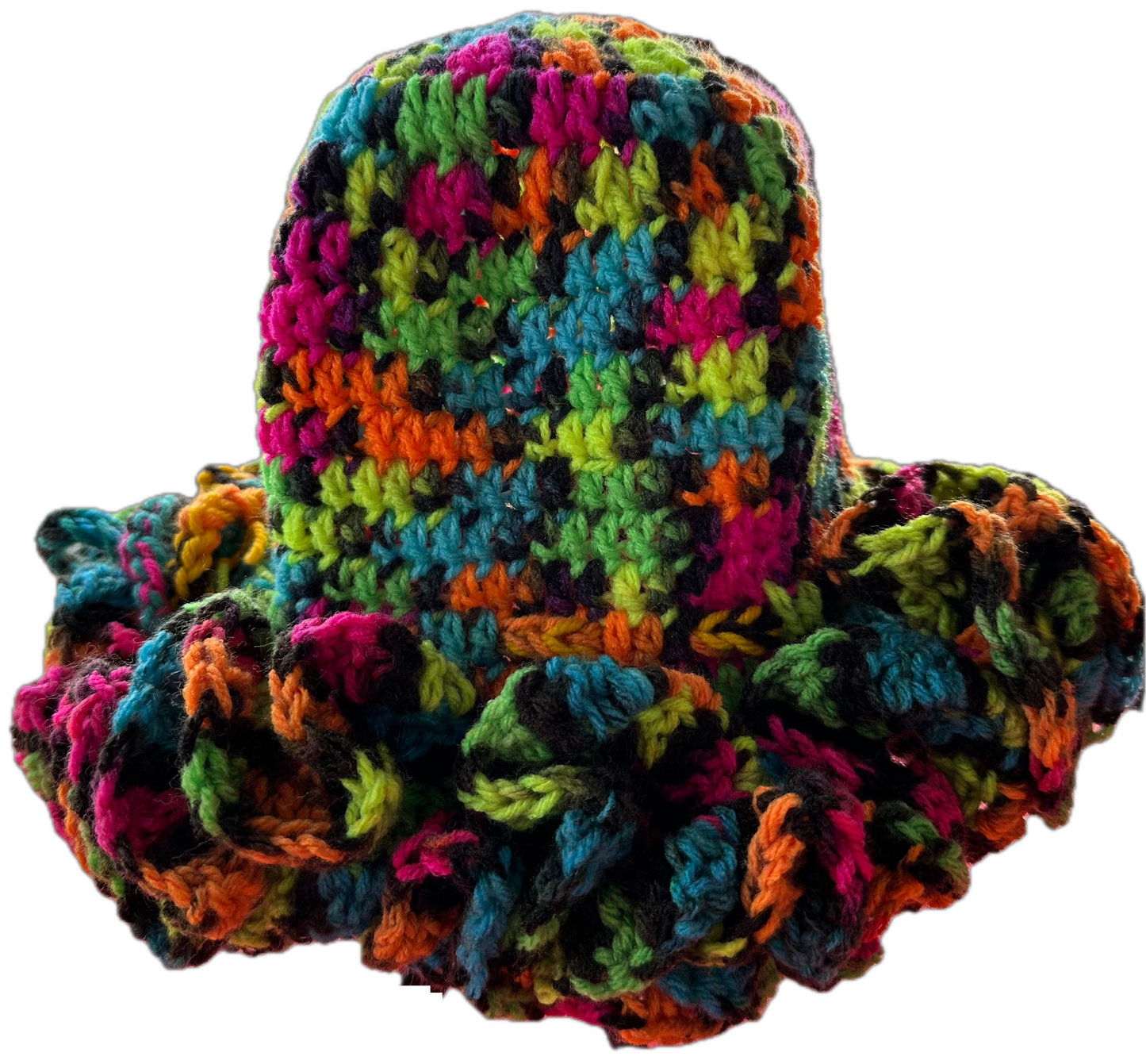 Backlight Crochet Ruffled Hat