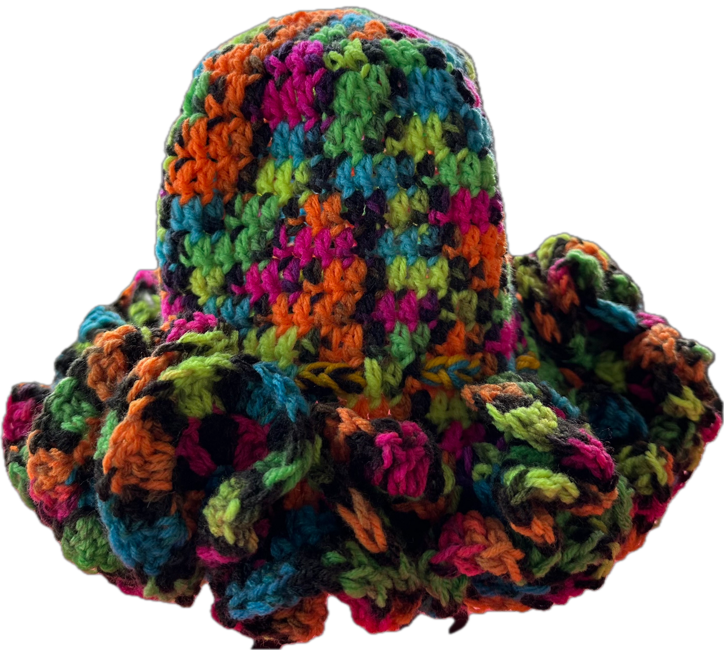 Backlight Crochet Ruffled Hat