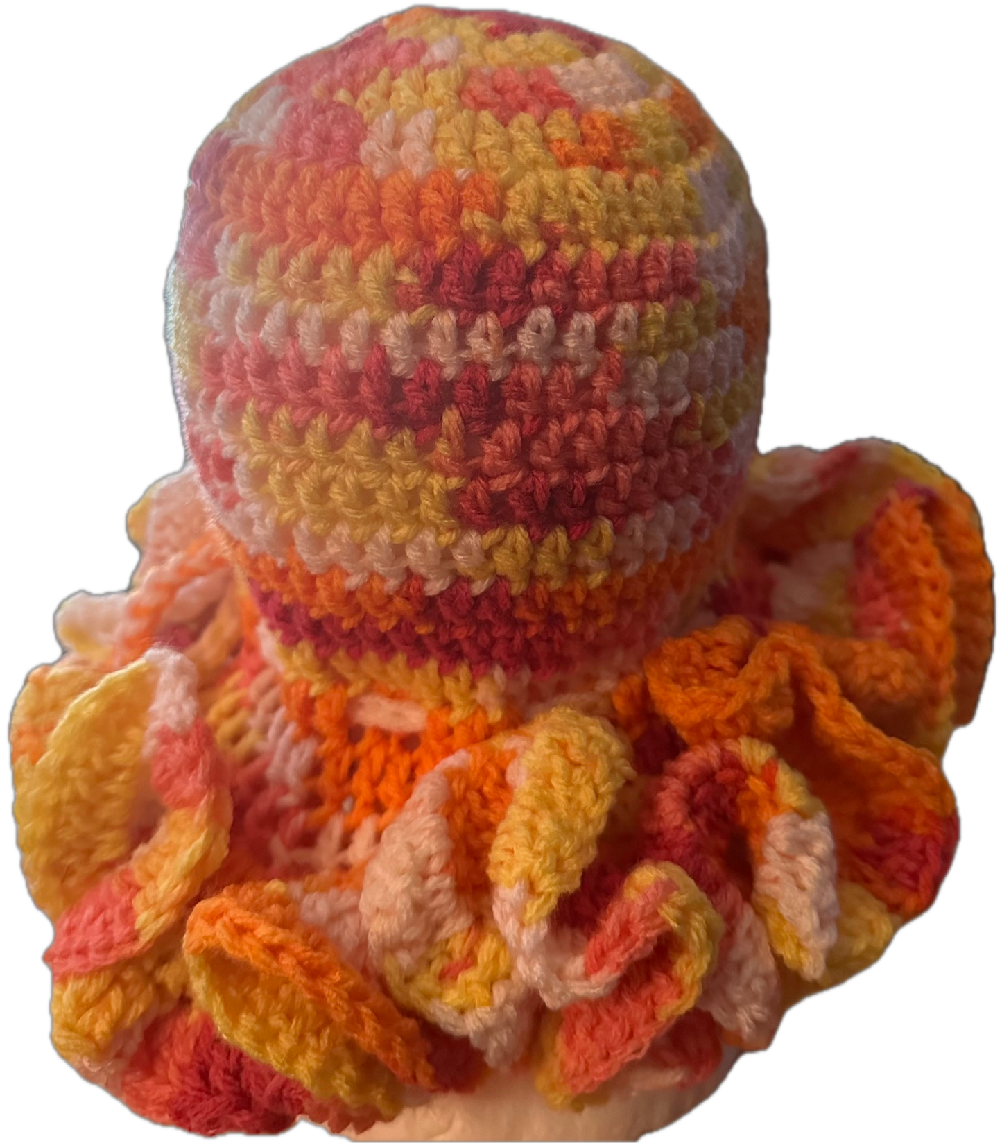 Sherbet Crochet Ruffled Hat