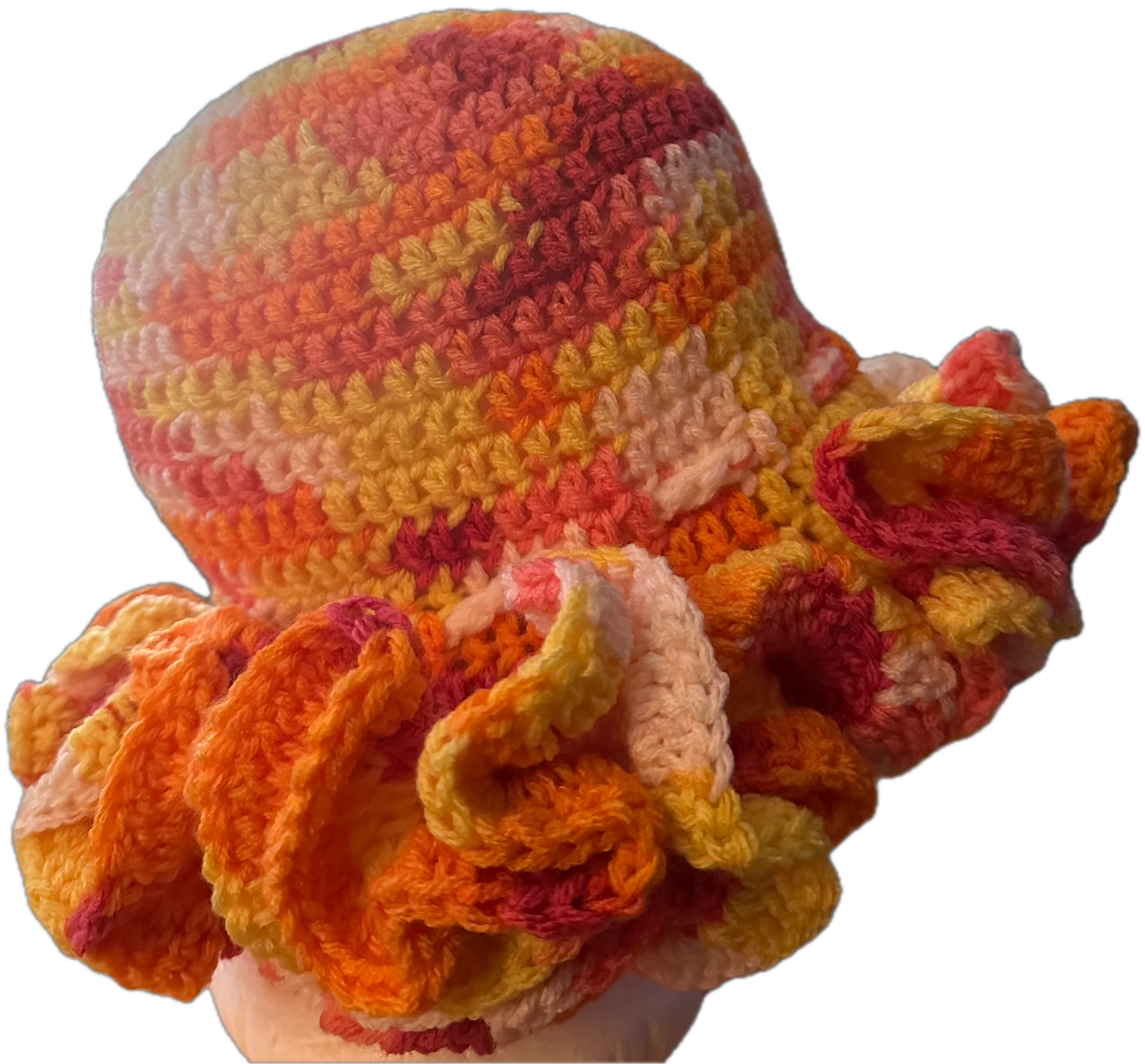 Sherbet Crochet Ruffled Hat