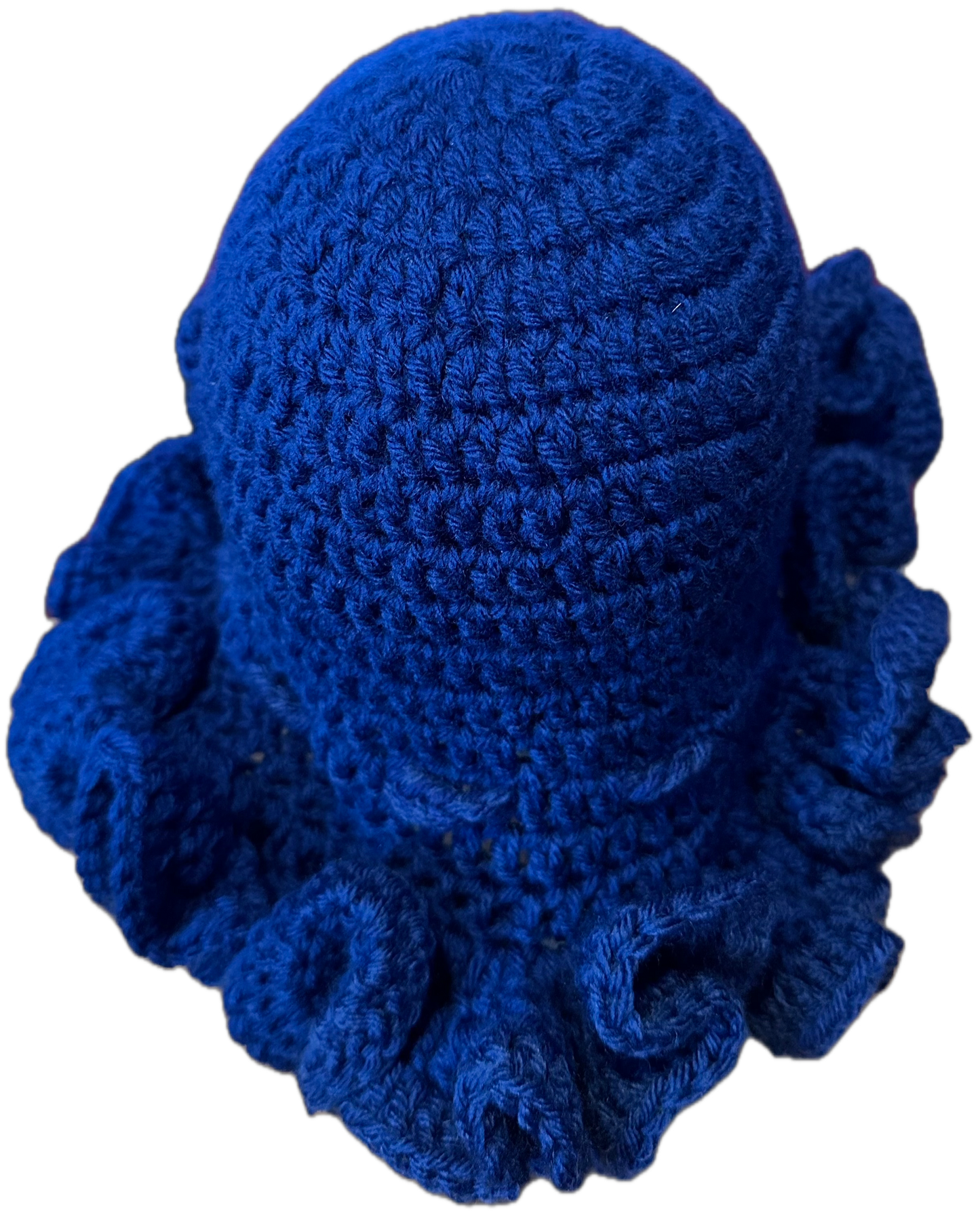 Royal Blue Crochet Ruffled Hat