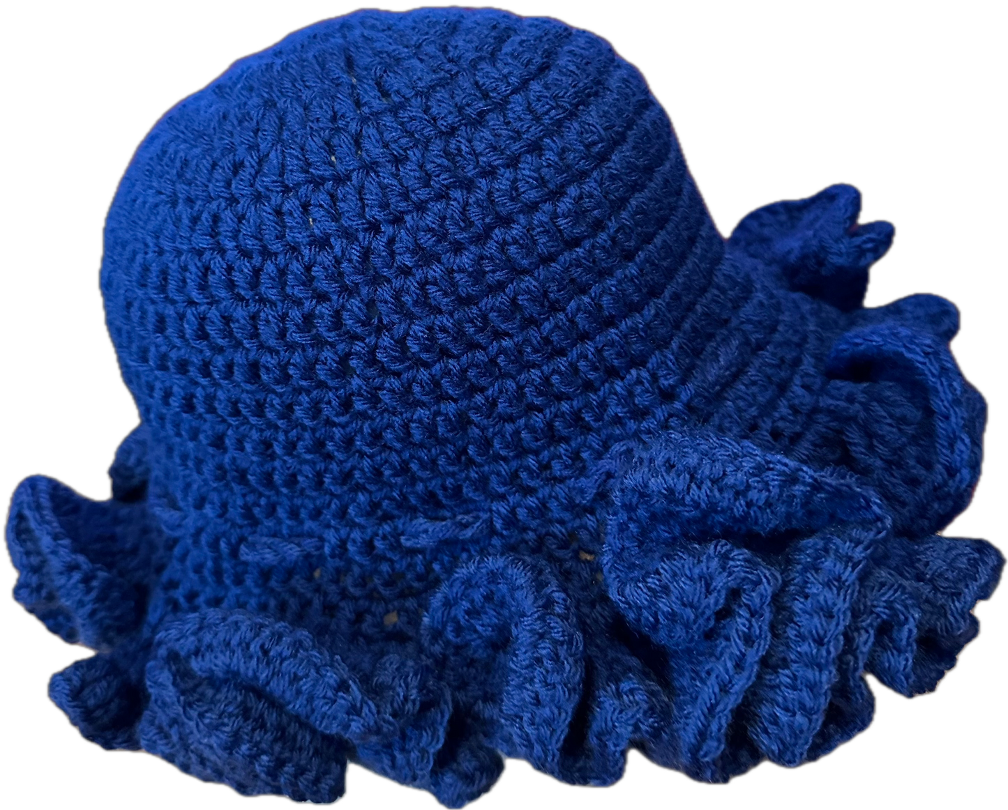 Royal Blue Crochet Ruffled Hat