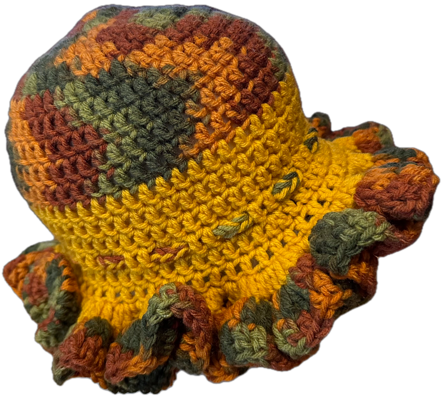 Fall/Gold Crochet Ruffled Hat