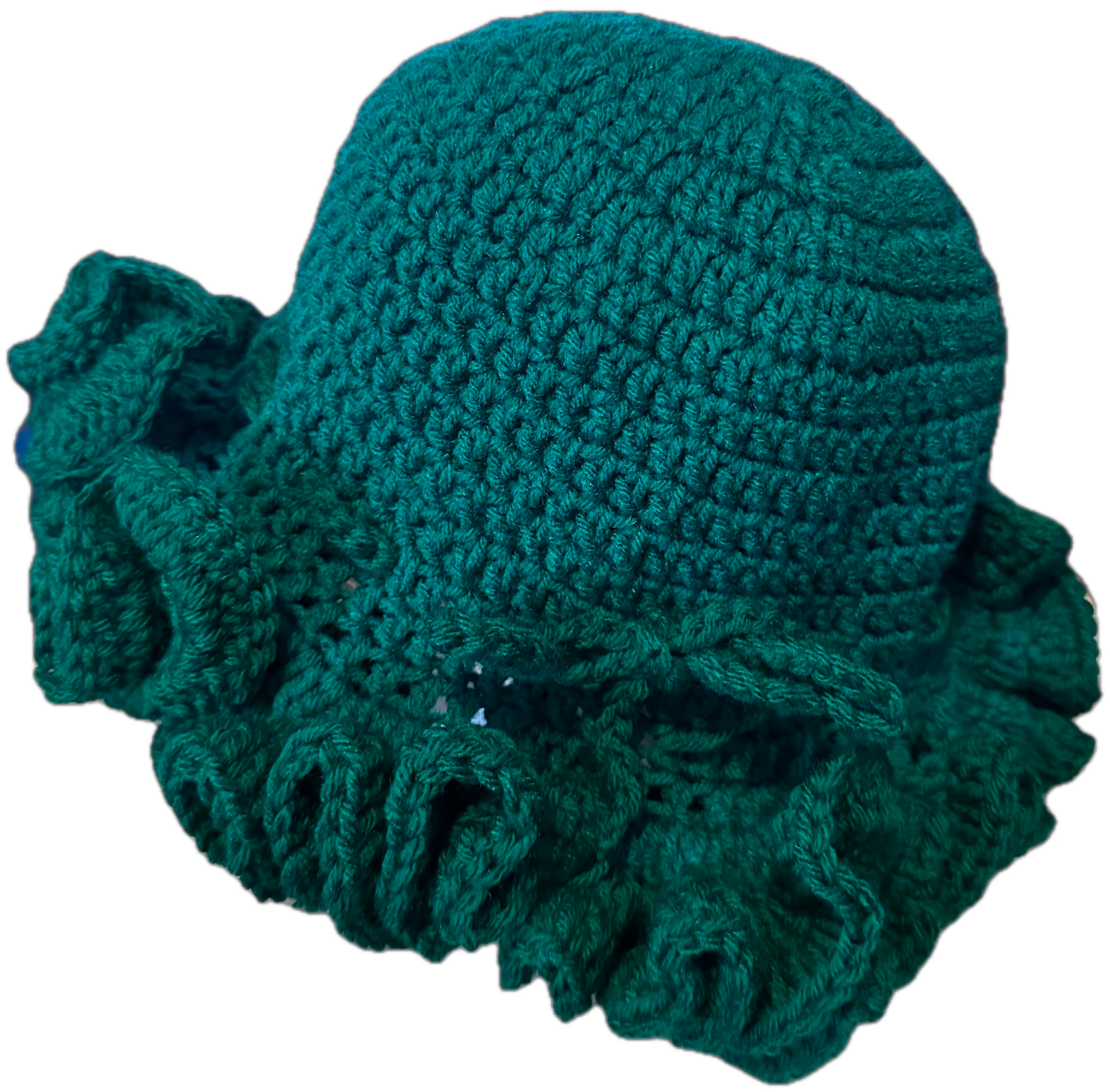Grassy Crochet Ruffled Hat