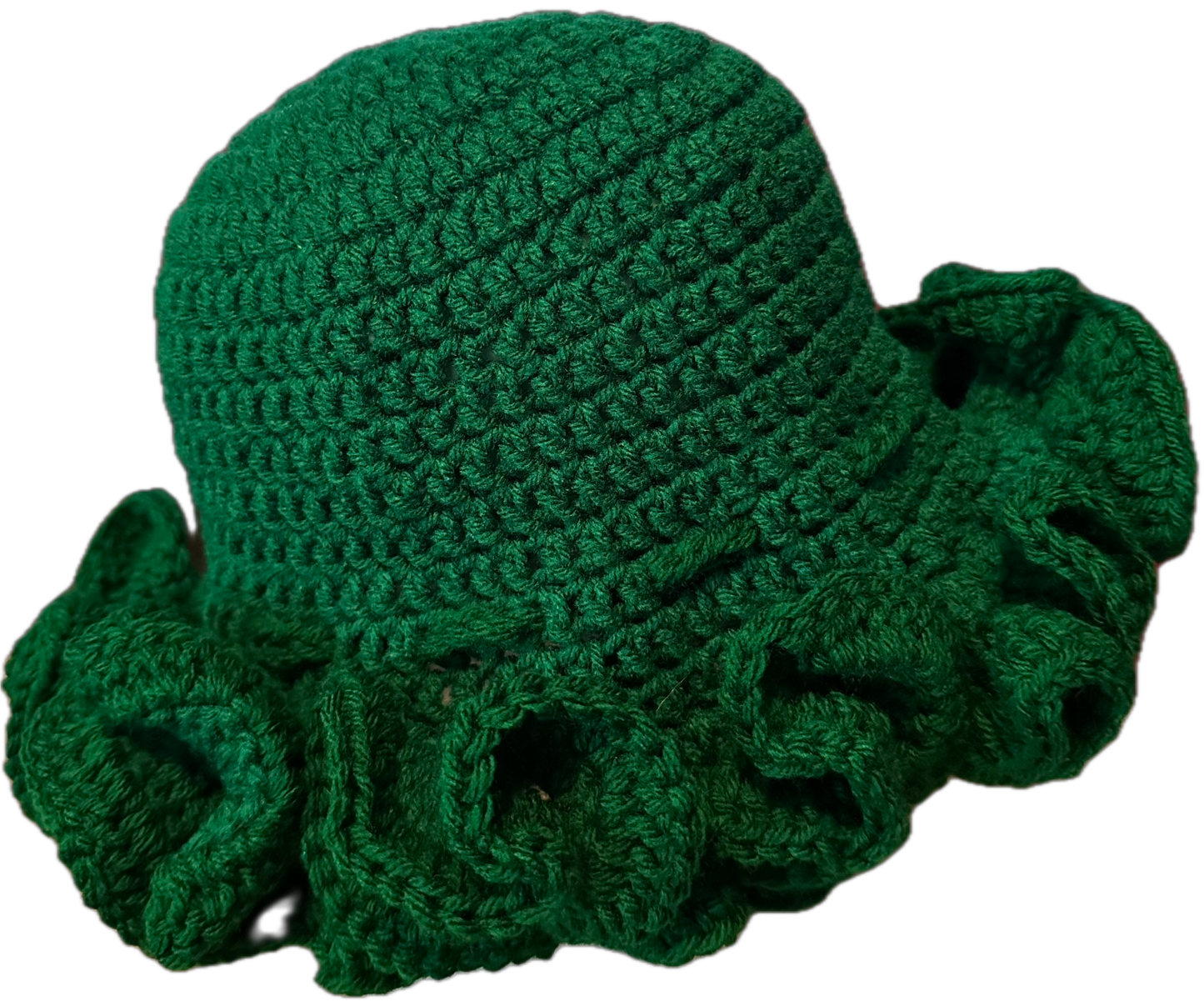 Grassy Crochet Ruffled Hat