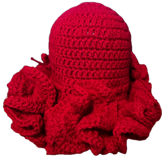 Candy Apple Crochet Ruffled Hat