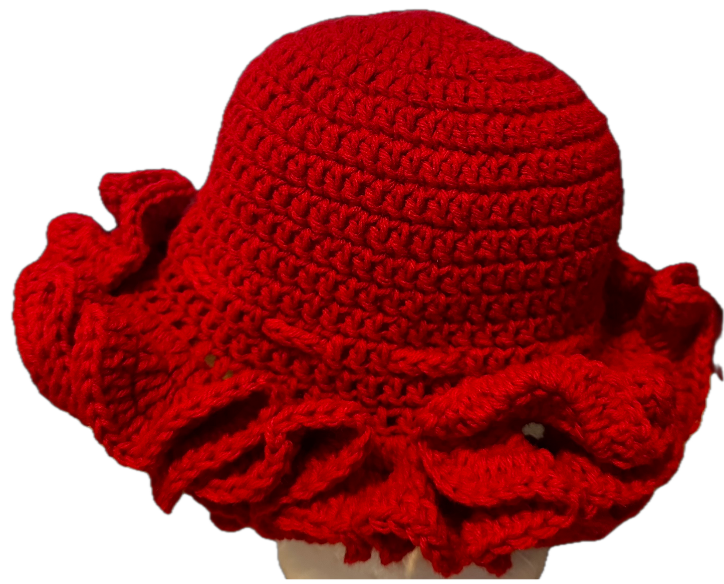 Candy Apple Crochet Ruffled Hat