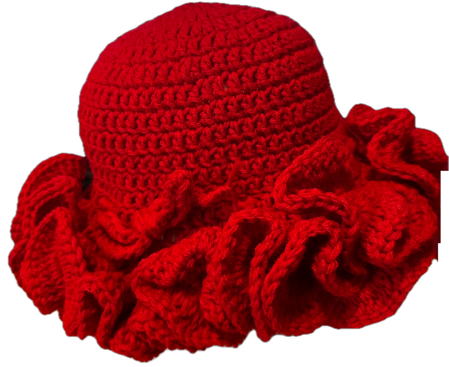 Candy Apple Crochet Ruffled Hat
