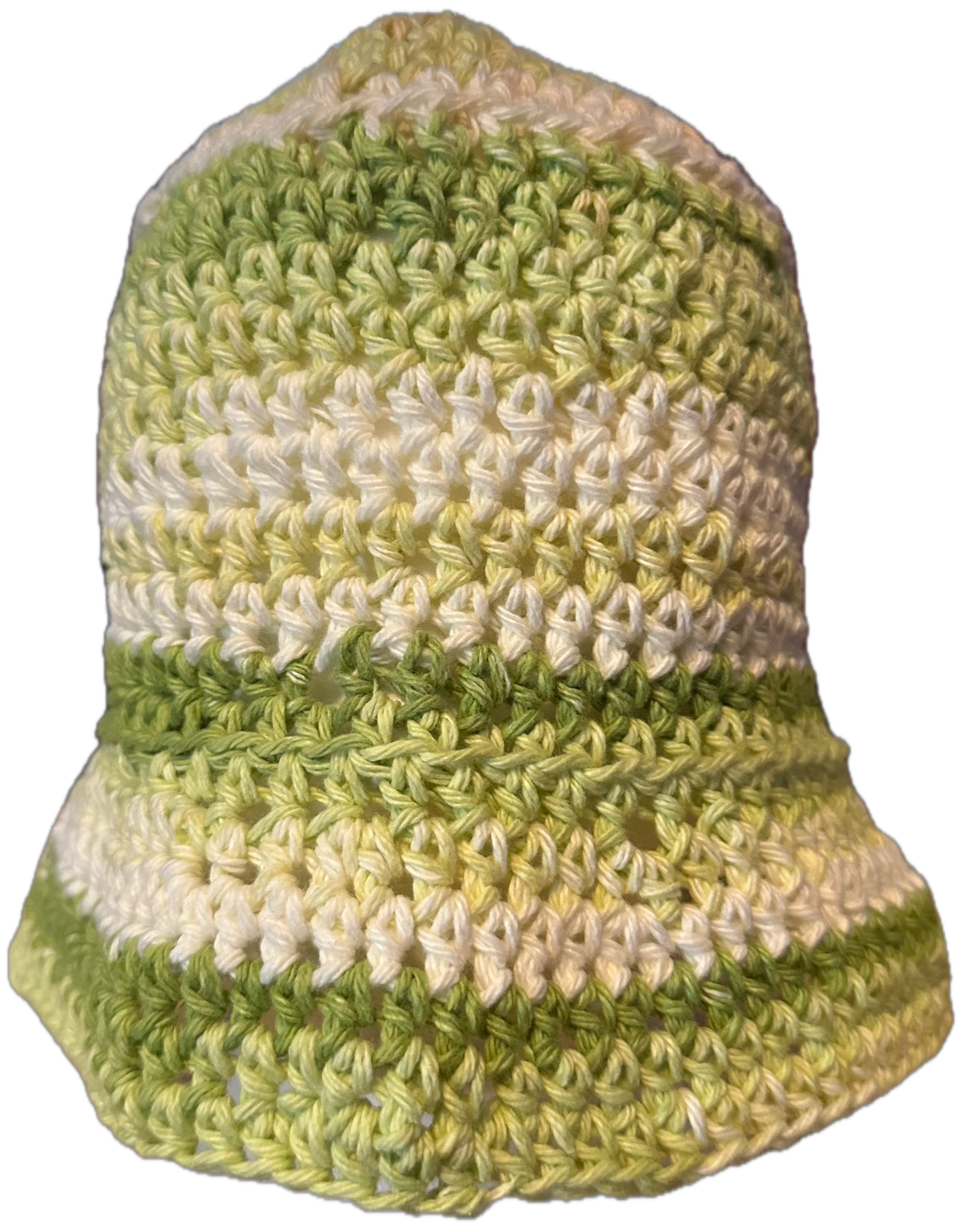 Lime Stripe Crochet Bucket Hat