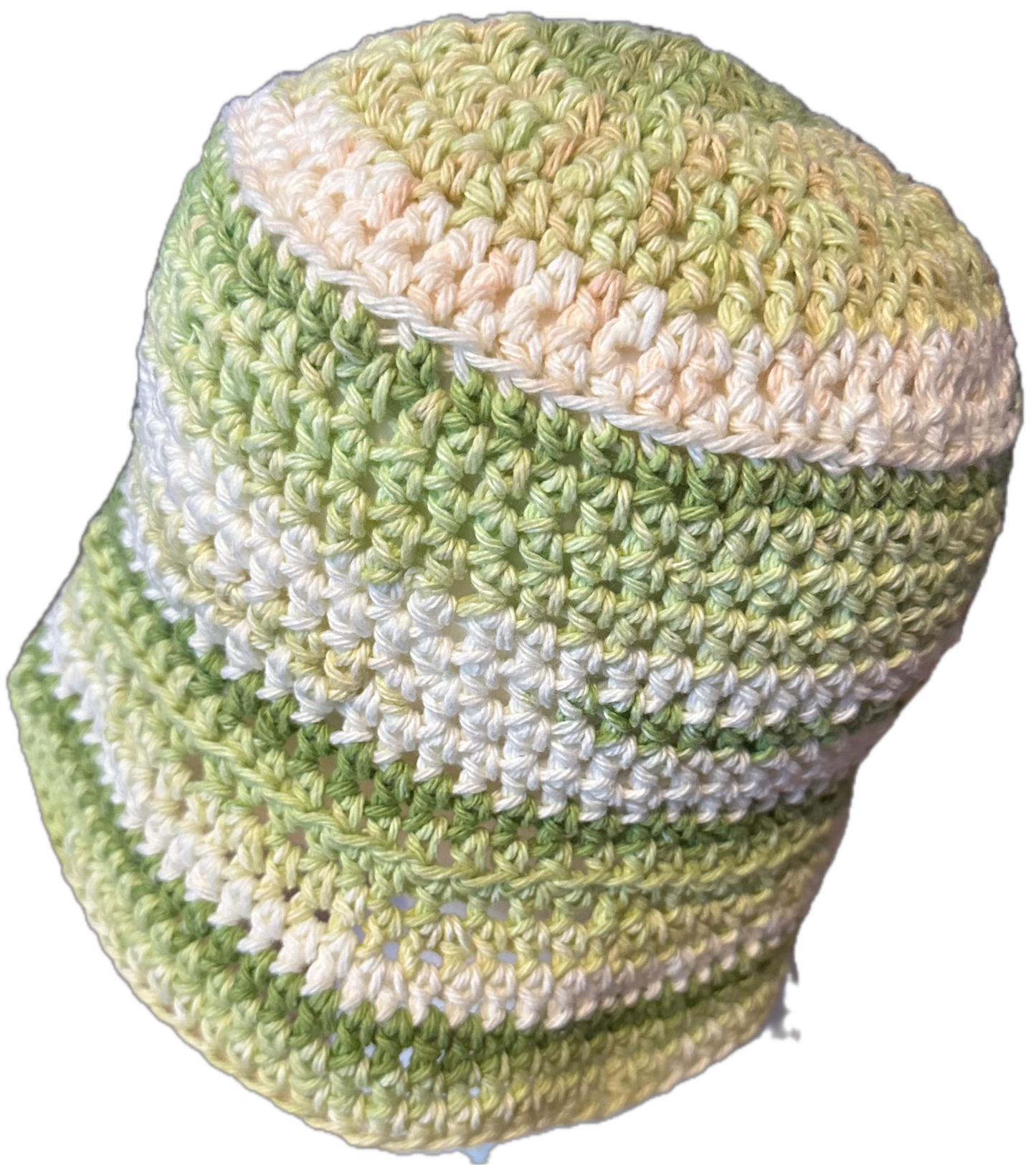 Lime Stripe Crochet Bucket Hat