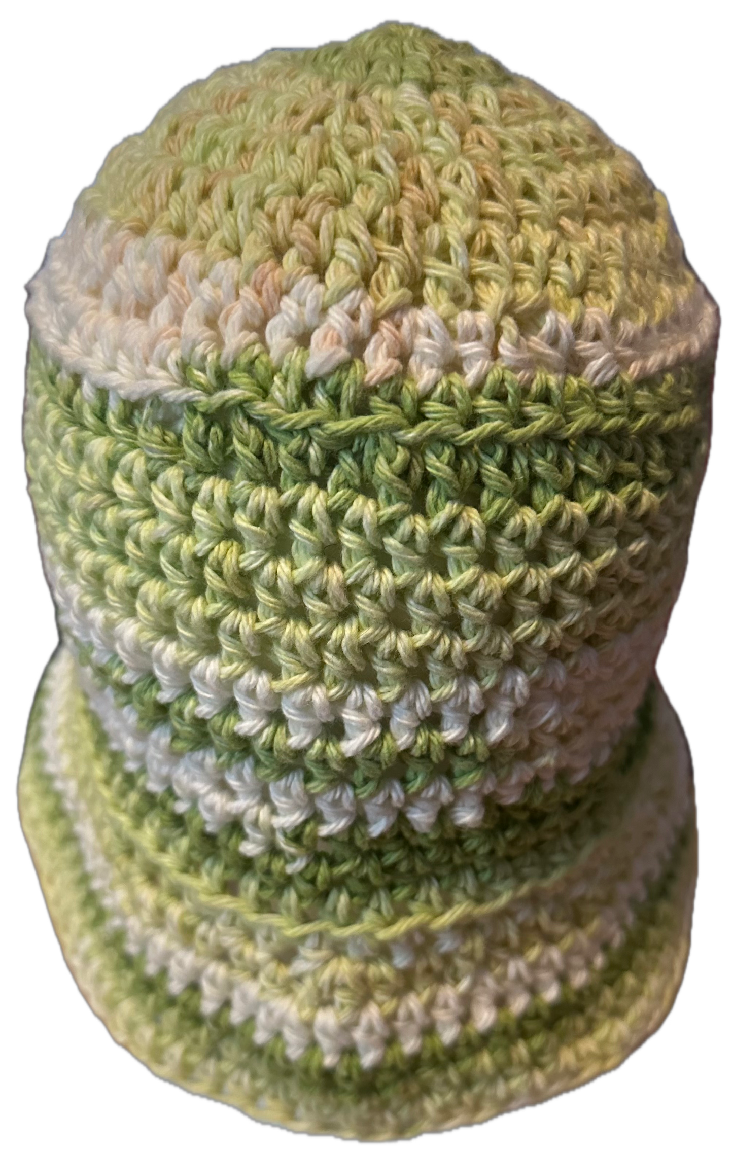 Lime Stripe Crochet Bucket Hat
